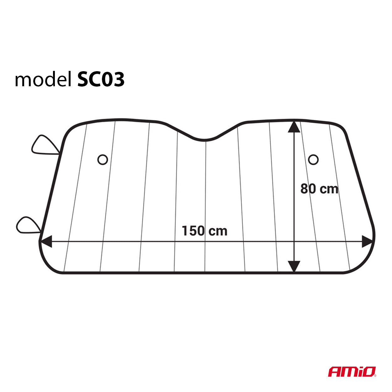 PARE-SOLEIL SOUPLE A BULLE PE 150X80CM AVEC VENTOUSES