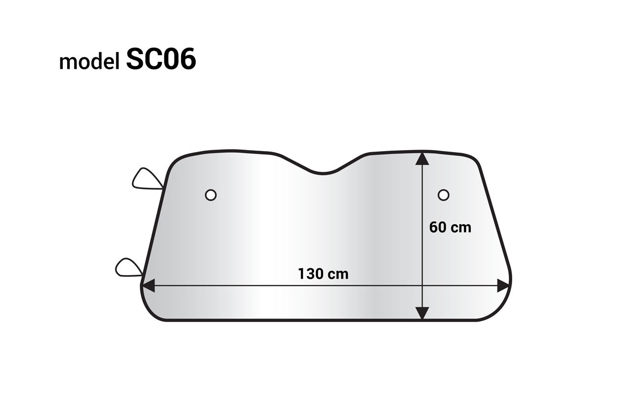 PARE-SOLEIL SOUPLE 130X60CM AVEC VENTOUSES