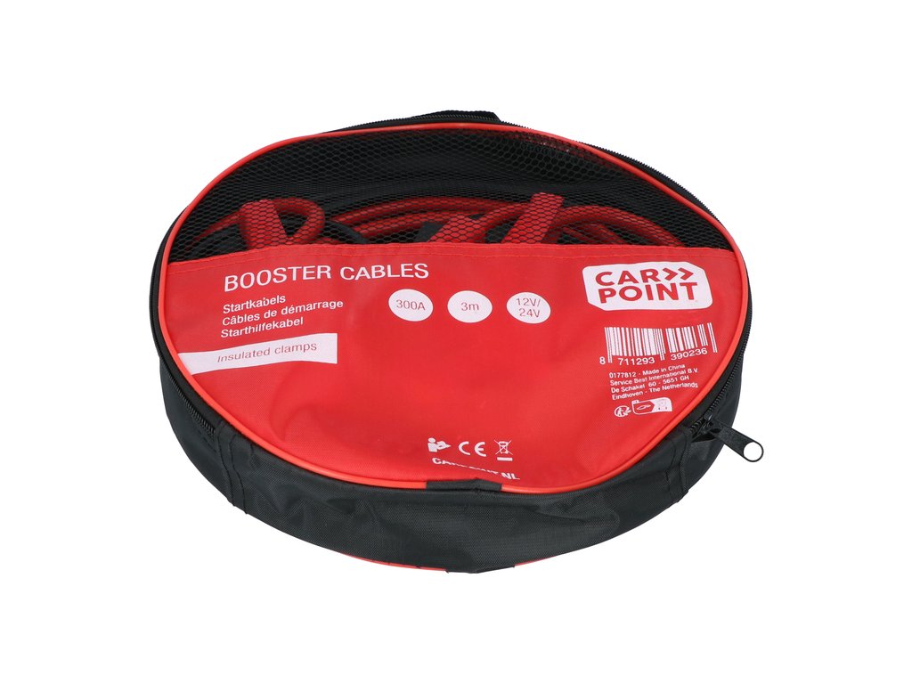 CABLES DE DEMARRAGE 300A 3M 12/24V (PINCES ISOLEES & POIGNEES) CARPOINT