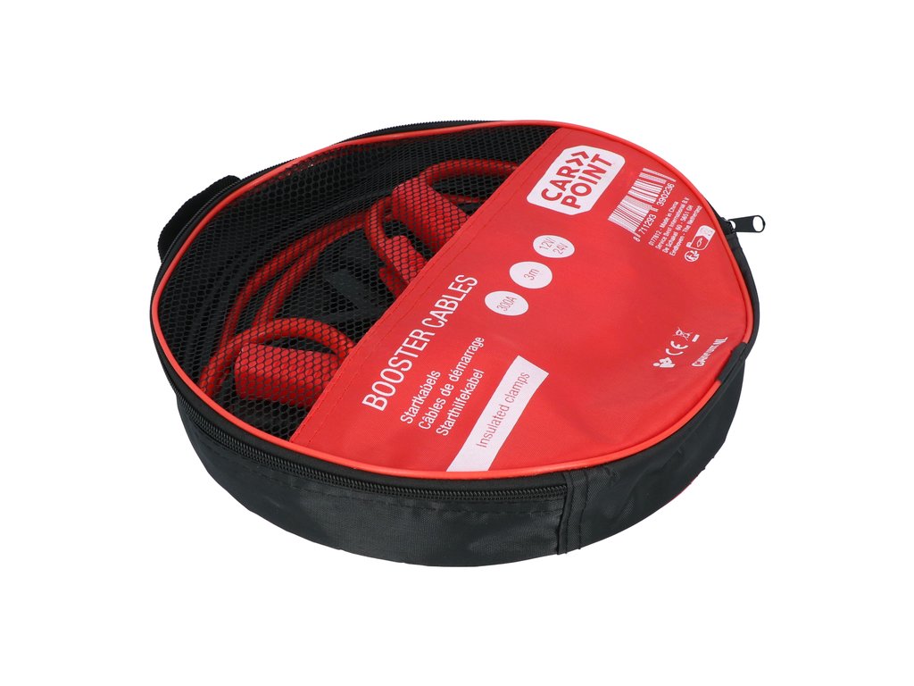CABLES DE DEMARRAGE 300A 3M 12/24V (PINCES ISOLEES & POIGNEES) CARPOINT
