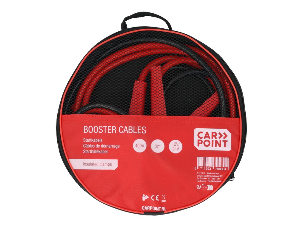 CABLES DE DEMARRAGE 400A 3M 12/24V (PINCES ISOLEES & POIGNEES) CARPOINT