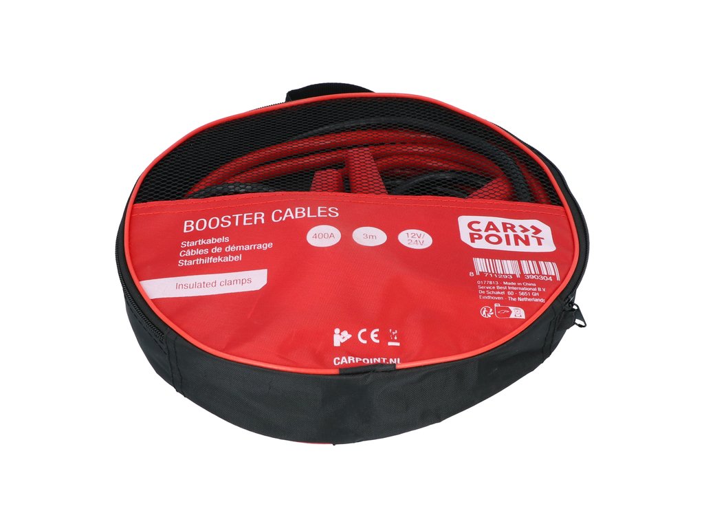 CABLES DE DEMARRAGE 400A 3M 12/24V (PINCES ISOLEES & POIGNEES) CARPOINT