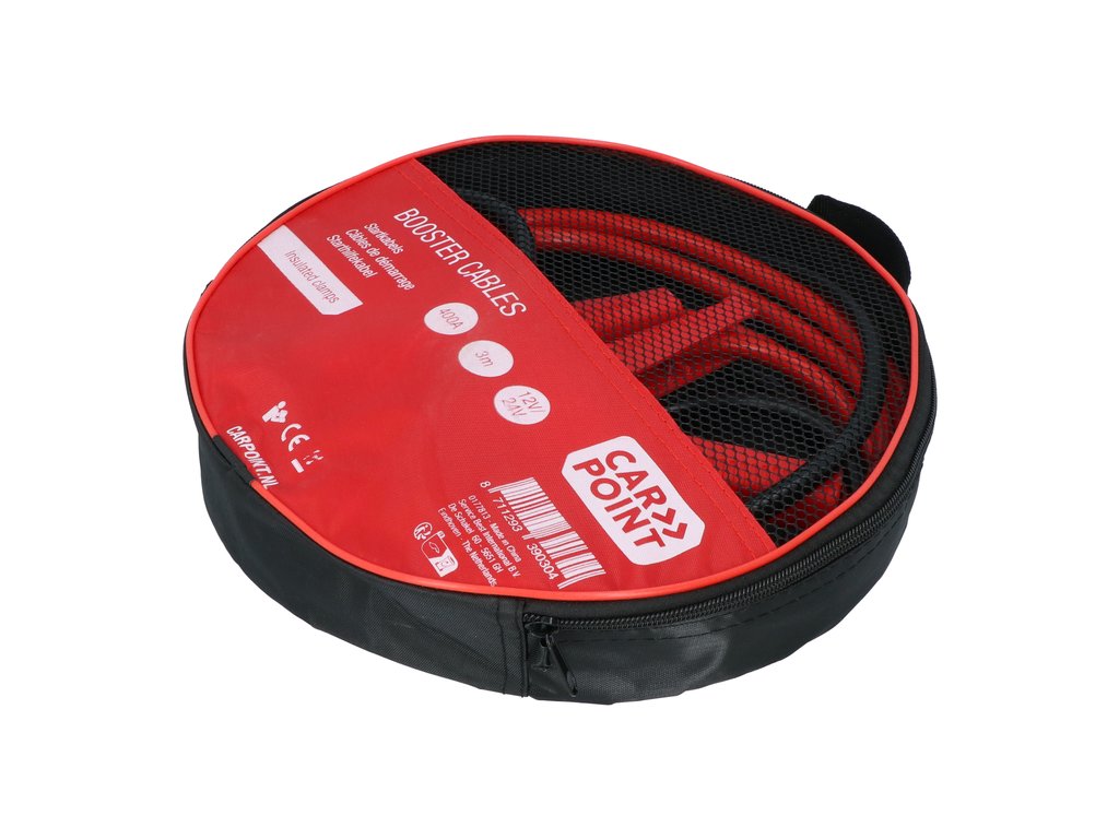 CABLES DE DEMARRAGE 400A 3M 12/24V (PINCES ISOLEES & POIGNEES) CARPOINT