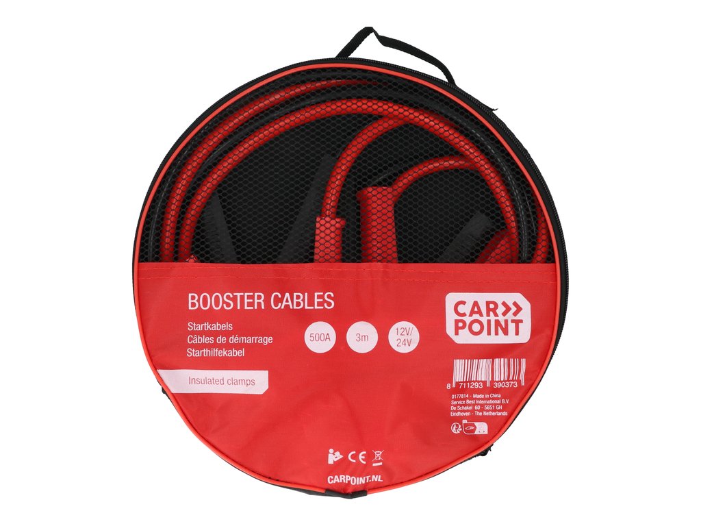 CABLES DE DEMARRAGE 500A 3M 12/24V (PINCES ISOLEES & POIGNEES) CARPOINT