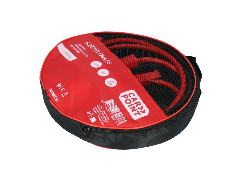CABLES DE DEMARRAGE 500A 3M 12/24V (PINCES ISOLEES & POIGNEES) CARPOINT