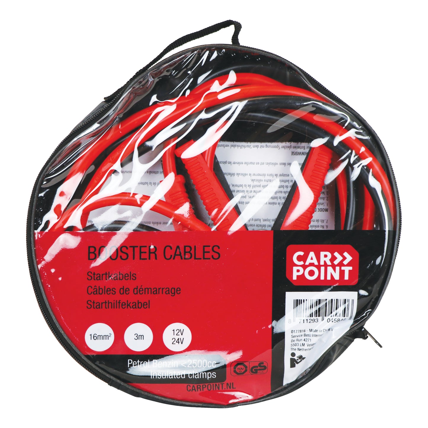CABLES DE DEMARRAGE 16MM² TUV/GS/DIN 3M (PINCES ISOLEES) CARPOINT