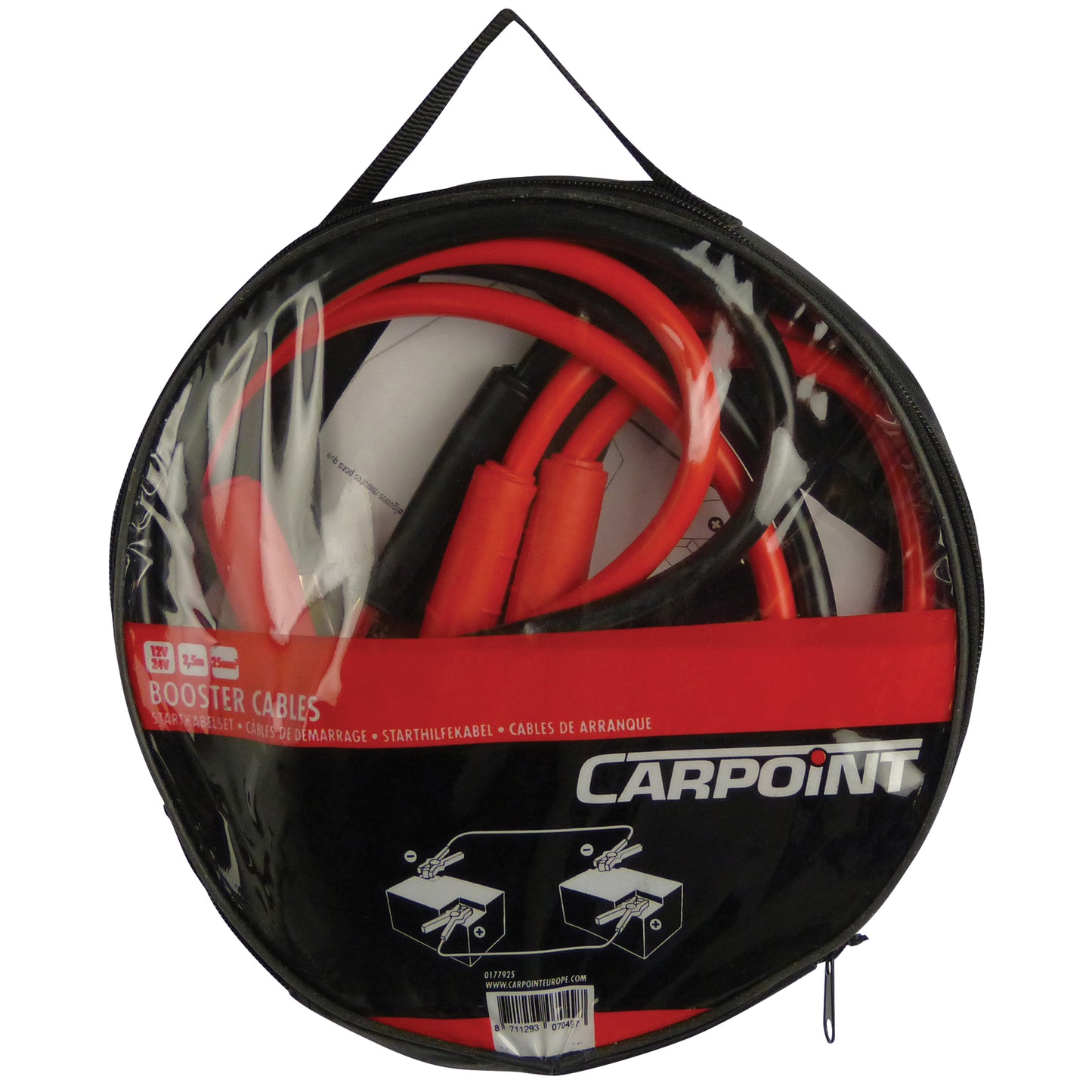 CABLES DE DEMARRAGE 25MM² 12/24V 2.5M (PINCES METAL) CARPOINT