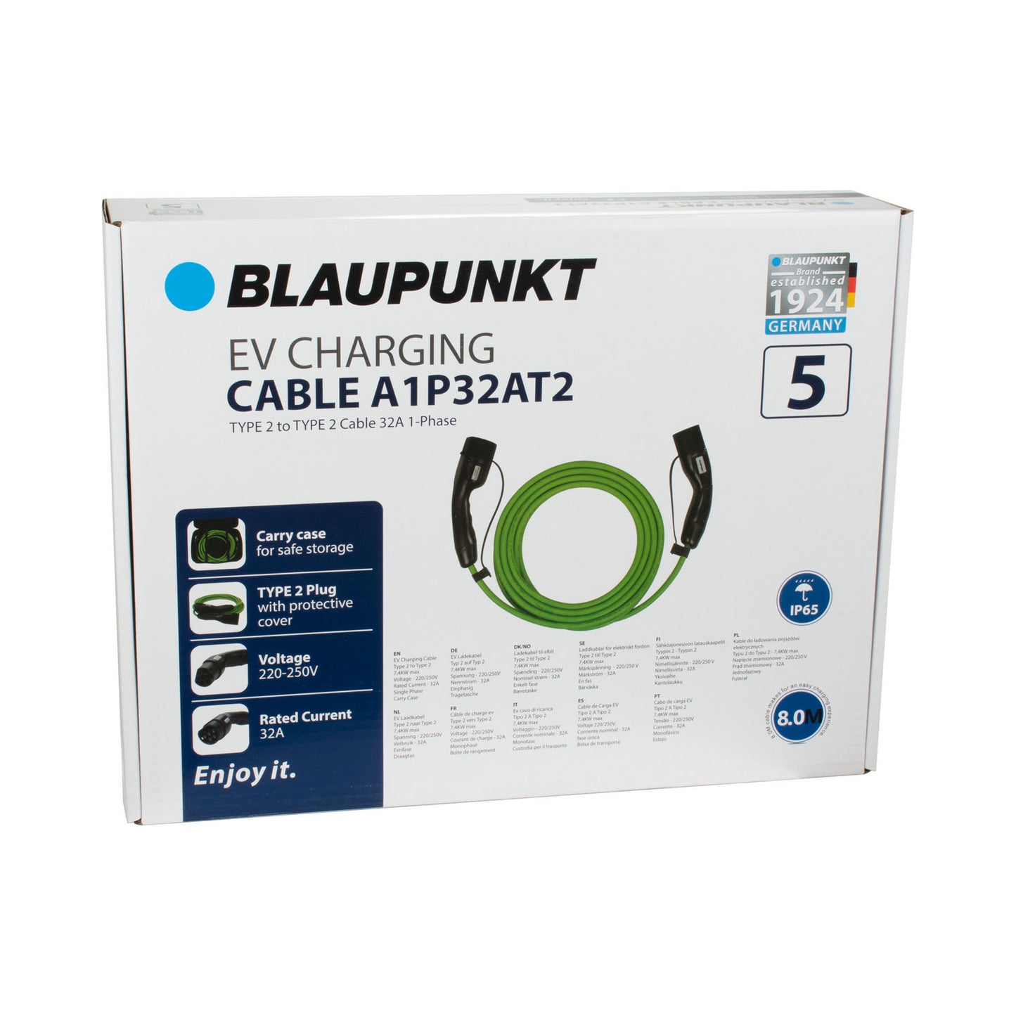 CABLE CHARGE VEHICULE ELECTRIQUE 32A MONOPHASE T2 >T2 A1P32AT2 N°5 BLAUPUNKT