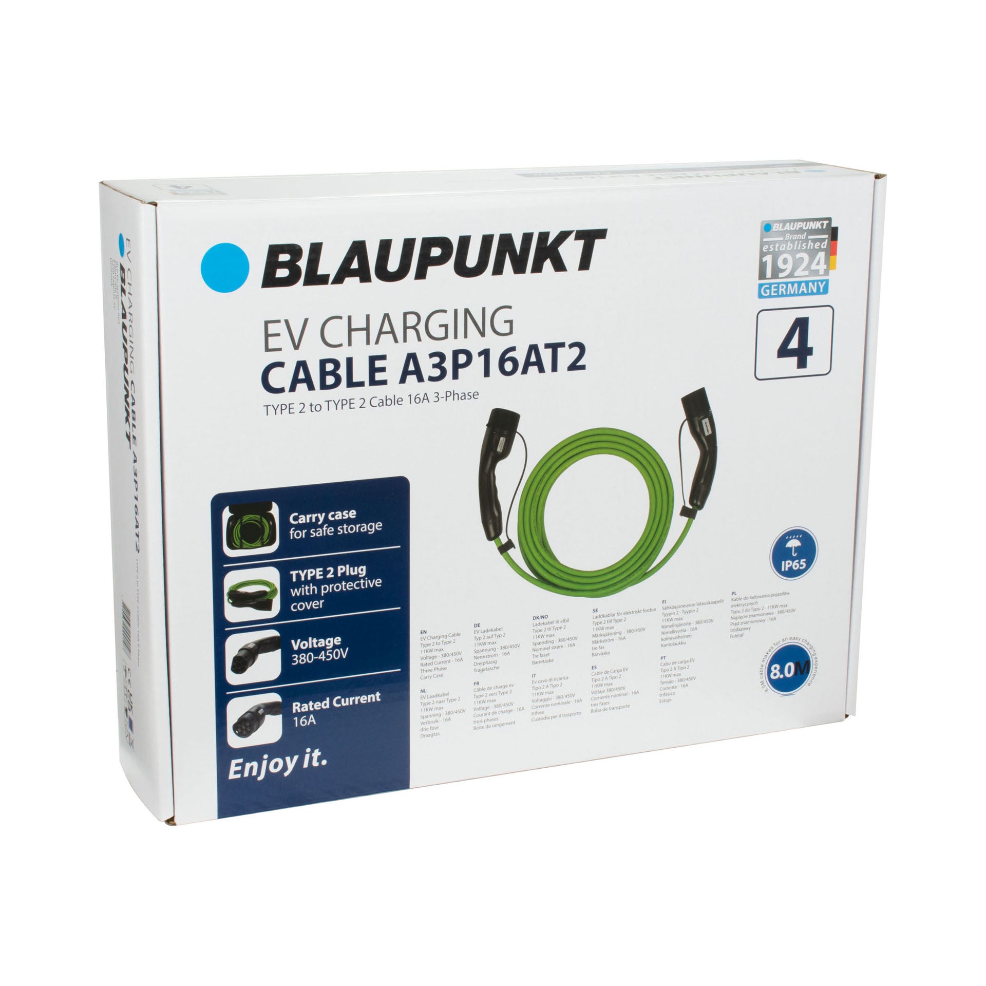CABLE CHARGE VEHICULE ELECTRIQUE 16A TRIPHASE T2 >T2 A3P16AT2 N°4 BLAUPUNKT