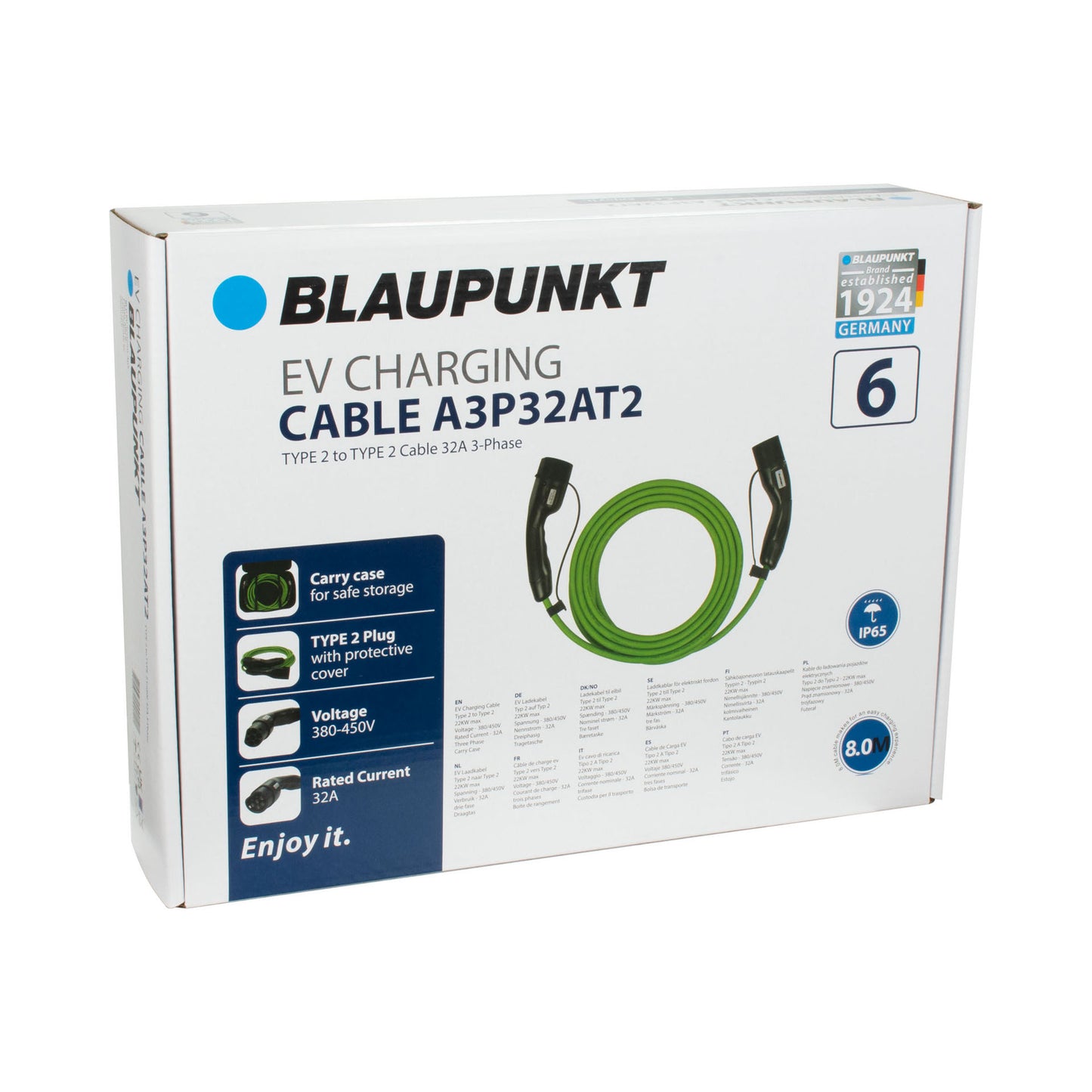 CABLE CHARGE VEHICULE ELECTRIQUE 32A TRIPHASE T2 >T2 A3P32AT2 N°6 BLAUPUNKT