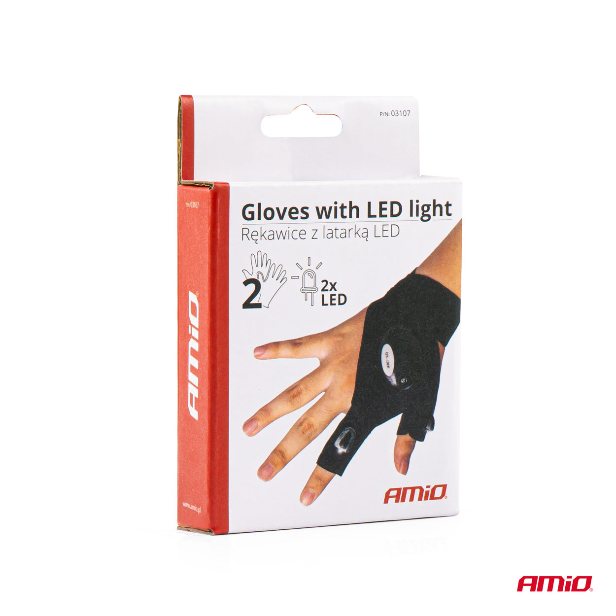 GANTS (X2) ETANCHES AVEC ECLAIRAGE LED INTEGRE (PILE CR2016 FOURNIE) AMIO