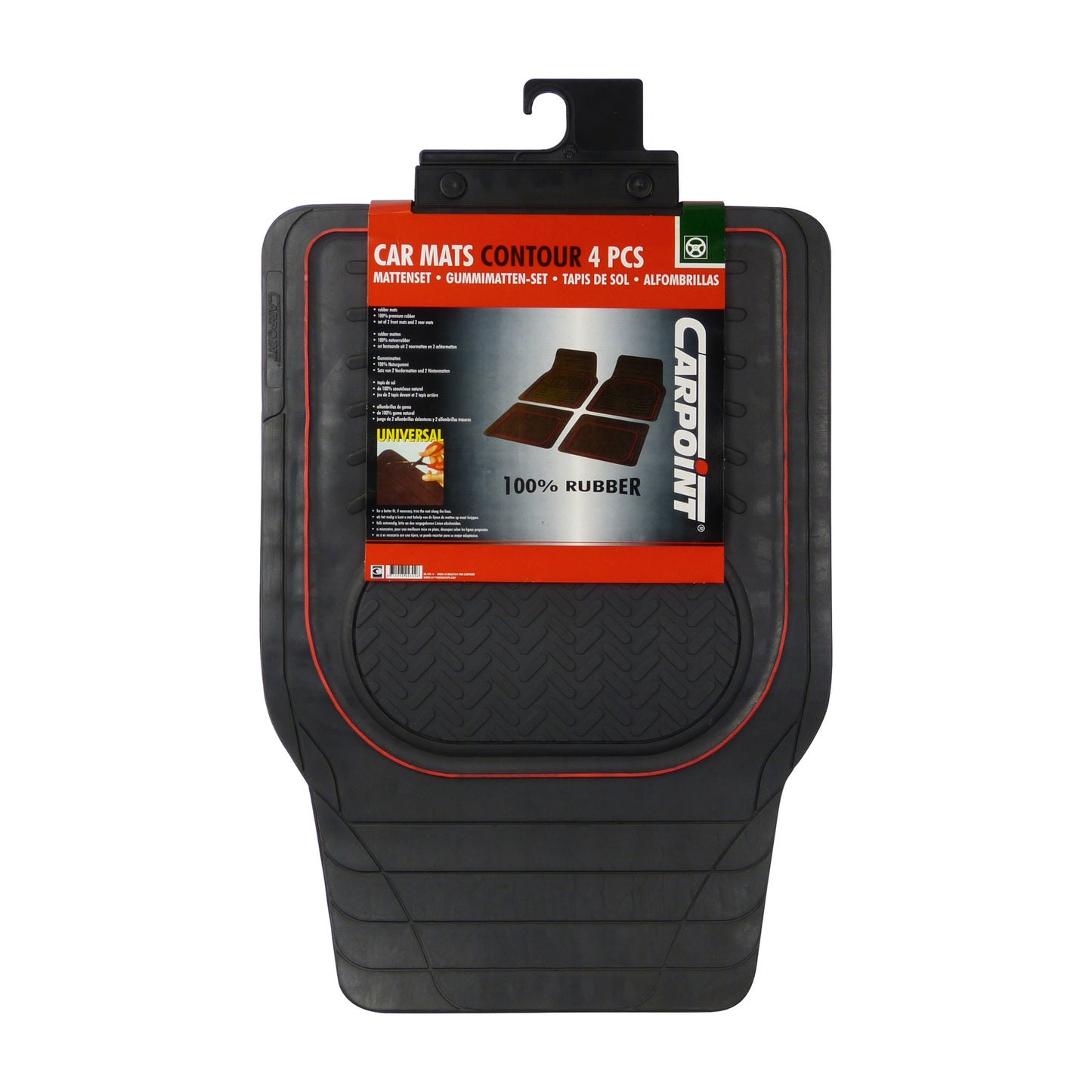 JEU DE 4 TAPIS DE SOL 100% CAOUTCHOUC CONTOUR