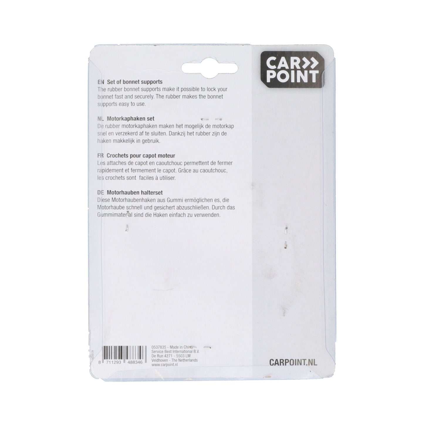 JEU DE 2 ATTACHES CAPOT CAOUTCHOUC CARPOINT