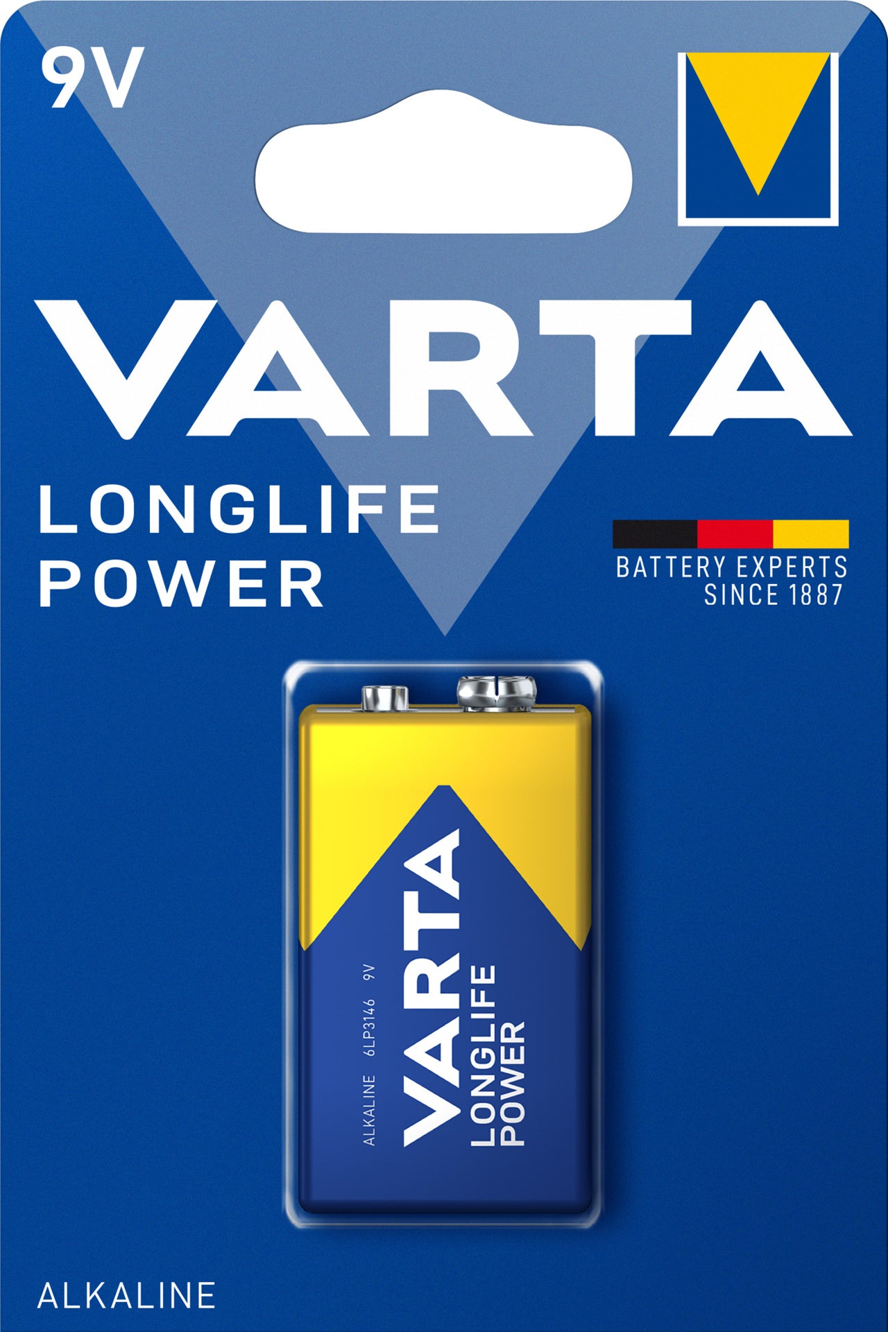 PILES VARTA ALCALINE POWER PILE 9V 6LR61 BLISTER DE 1 PIECES