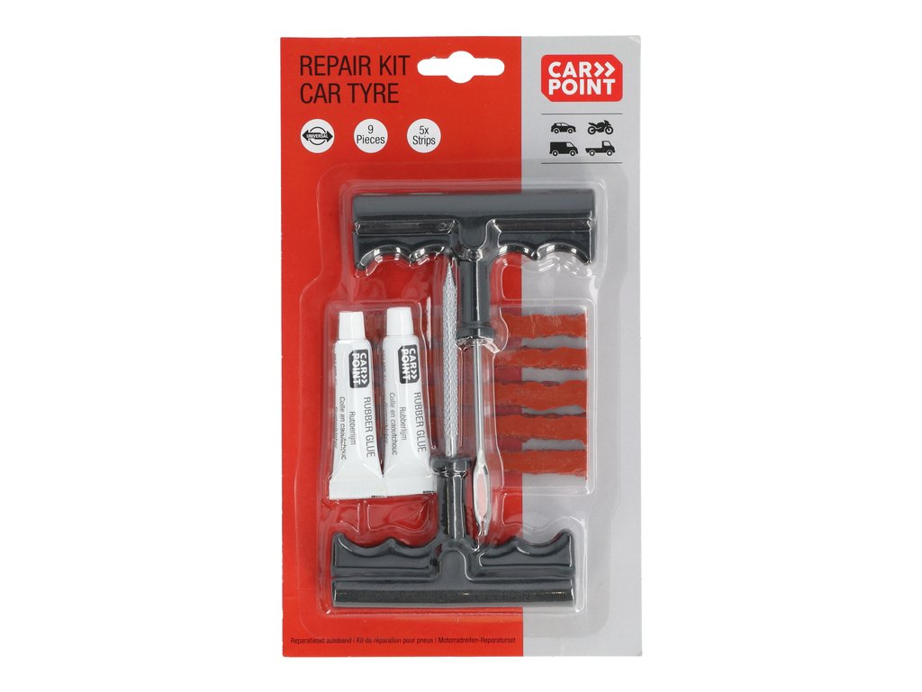 KIT MECHES POUR PNEUS (5 MECHES + 2 OUTILS + 2 TUBES) CARPOINT