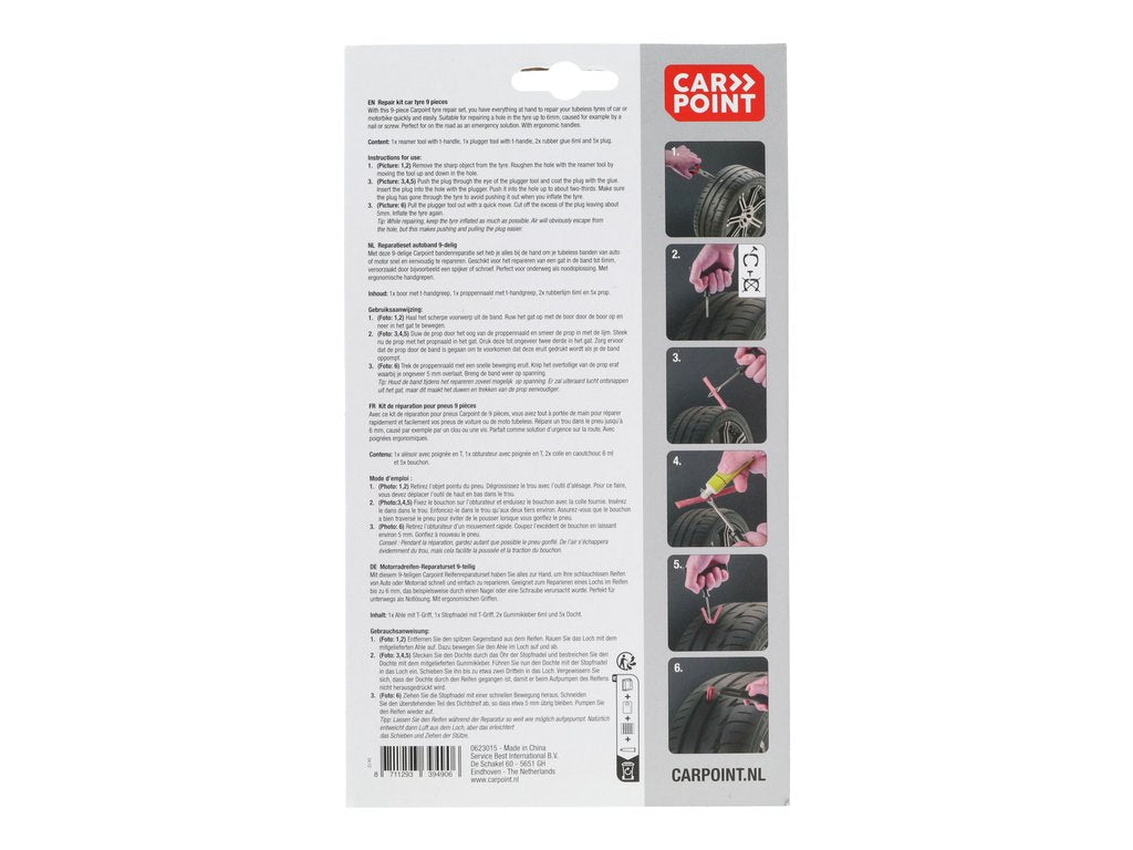 KIT MECHES POUR PNEUS (5 MECHES + 2 OUTILS + 2 TUBES) CARPOINT