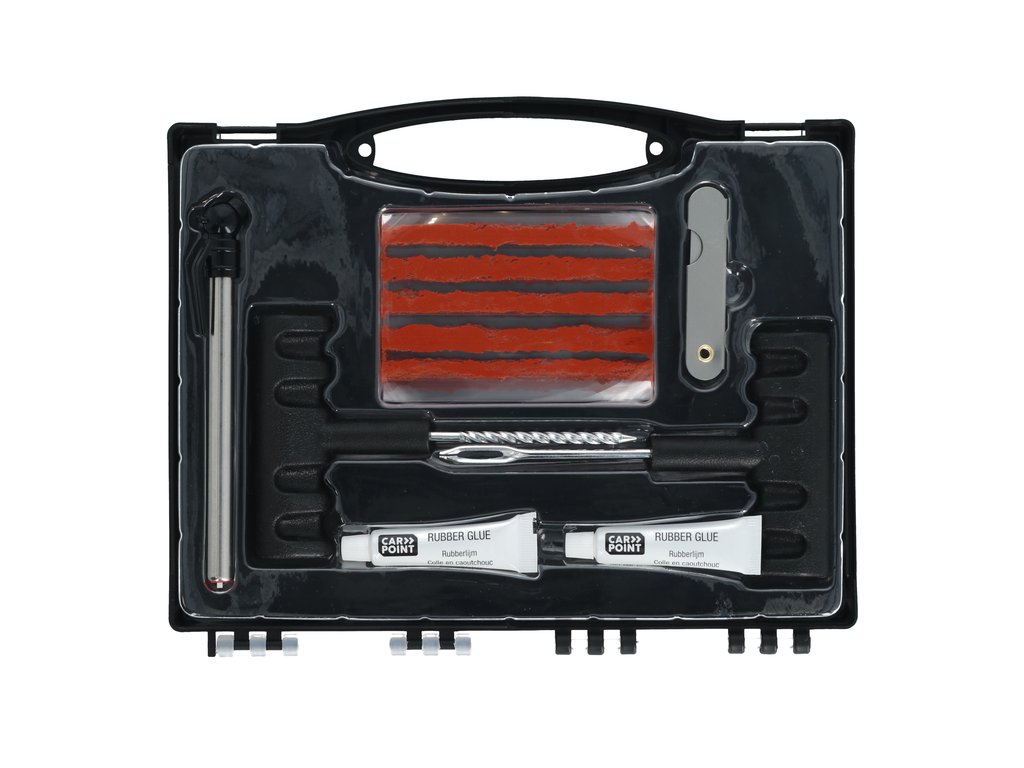 KIT PROFESSIONNEL DE REPARATION DE PNEUS A MECHE AVEC OUTILS (31 PCS)