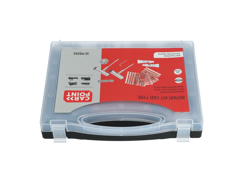 KIT PROFESSIONNEL DE REPARATION DE PNEUS A MECHE AVEC OUTILS (32 PCS)