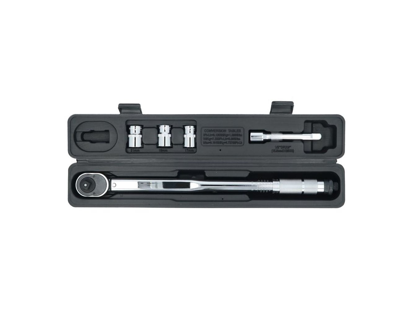 CLE DYNAMOMETRIQUE 465MM, REGLABLE DE 40 A 210NM, RALLONGE 1/2 '', DOUILLE 17/19/21MM
