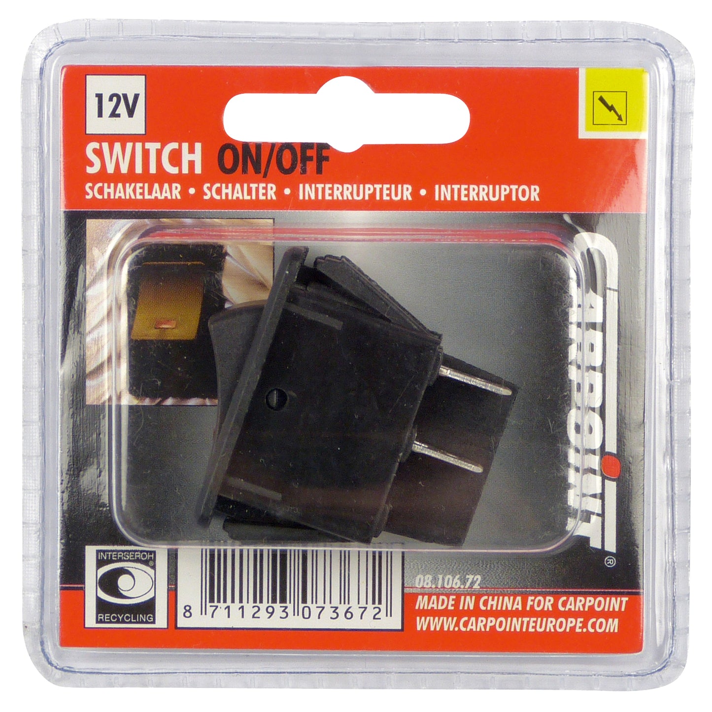 INTERRUPTEUR LED ROUGE 35A 12V