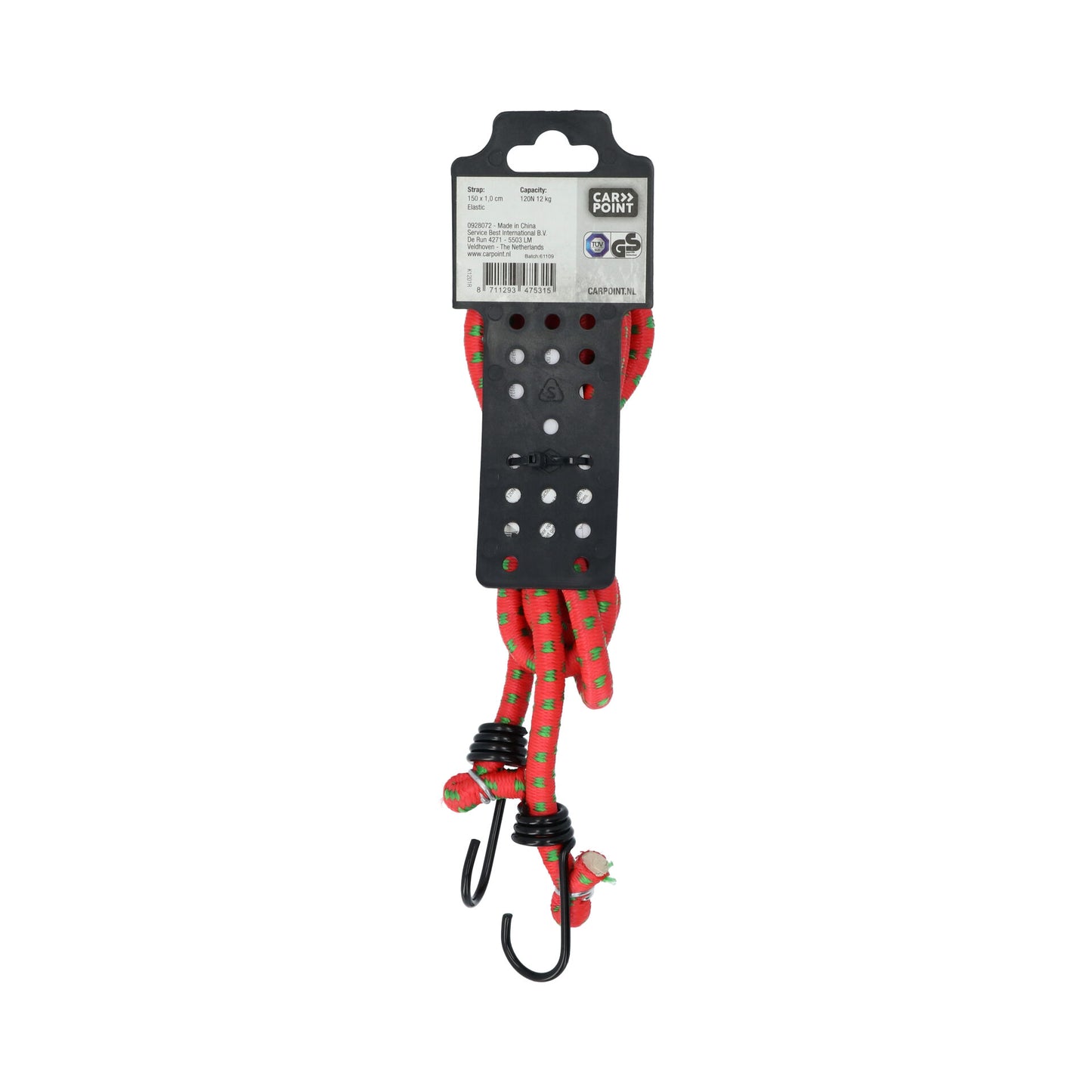 TENDEUR ELASTIQUE ROUGE AVEC CROCHETS Ø10MM 150CM