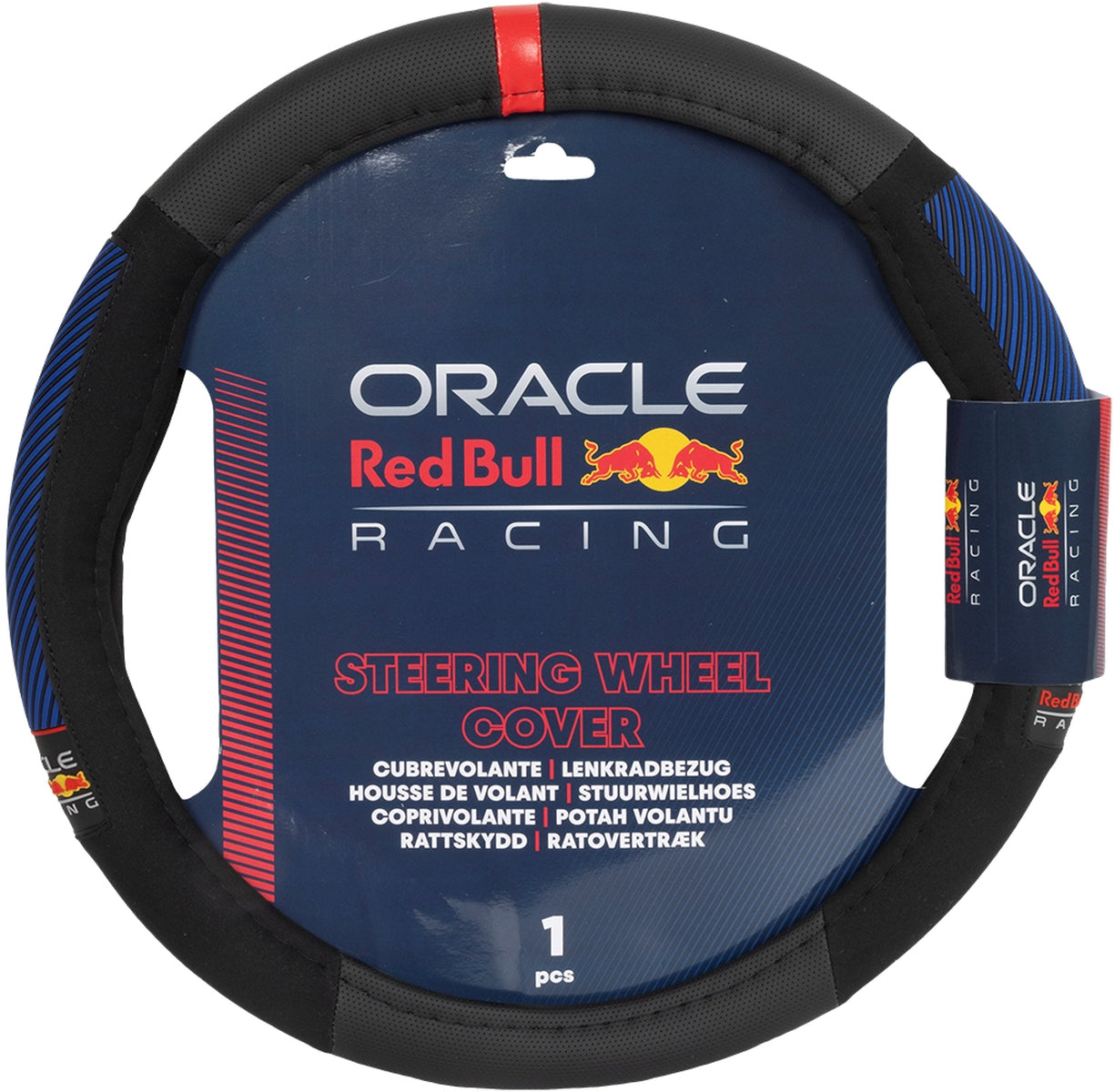 COUVRE VOLANT NOIR AVEC BANDES BLEUES ORACLE RED BULL RACING