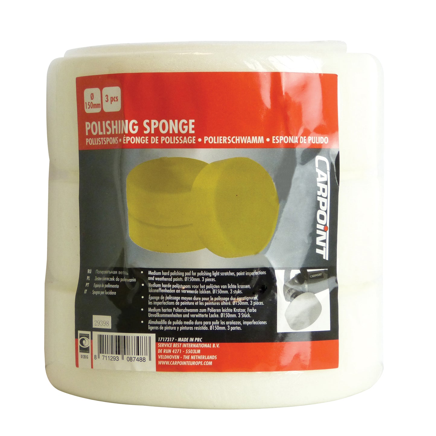 EPONGE DE POLISSAGE Ø150MM 3PCS MOYEN DUR