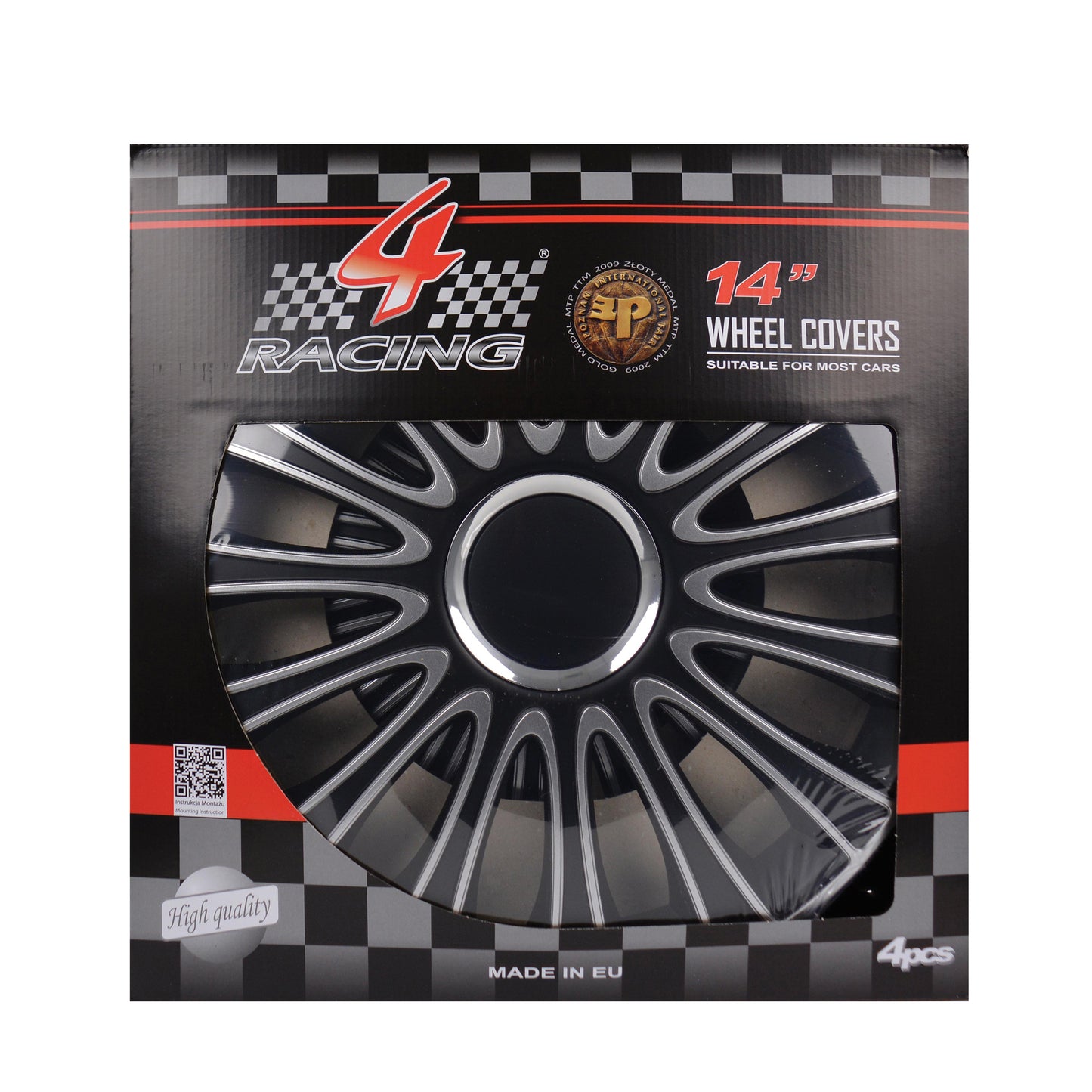 JEU D ENJOLIVEURS DE ROUES LEMANS PRO SILVER BLACK 14INCH