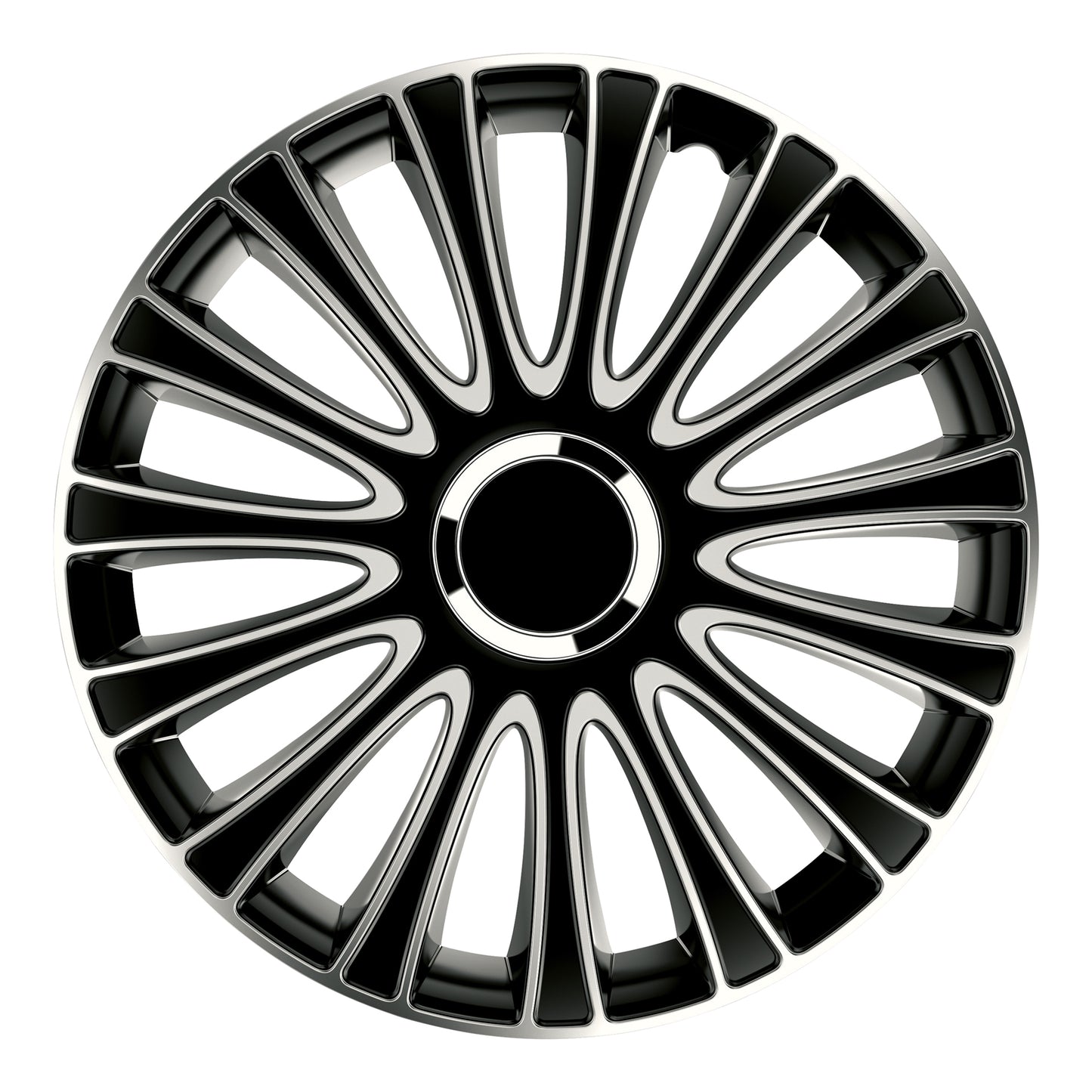 JEU D ENJOLIVEURS DE ROUES LEMANS PRO SILVER BLACK 15INCH