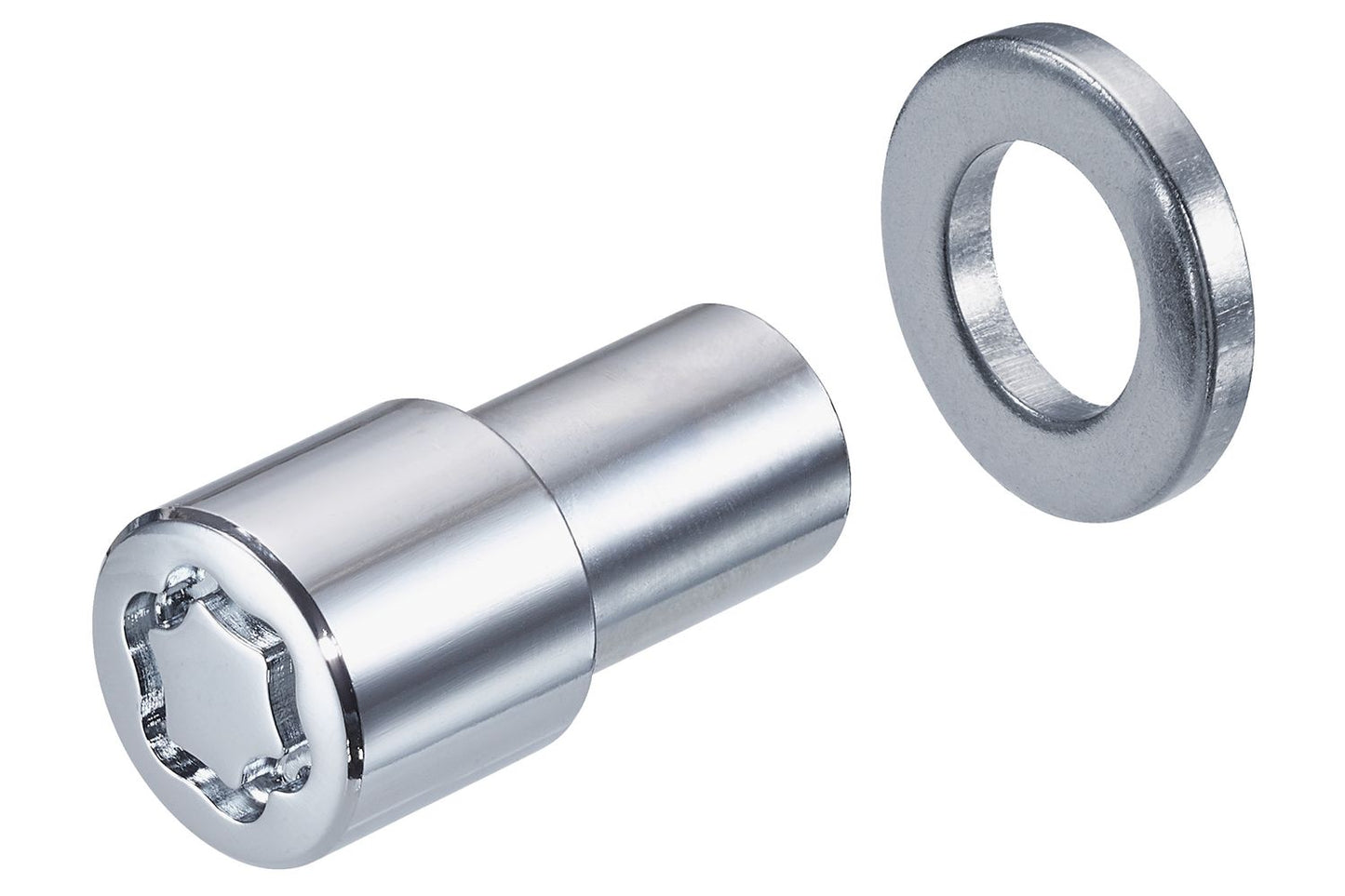 4 ECROUS ANTIVOL SU MCGARD 1/2X20/ PLAT/ LONG. 24/44.5MM/ Ø21MM