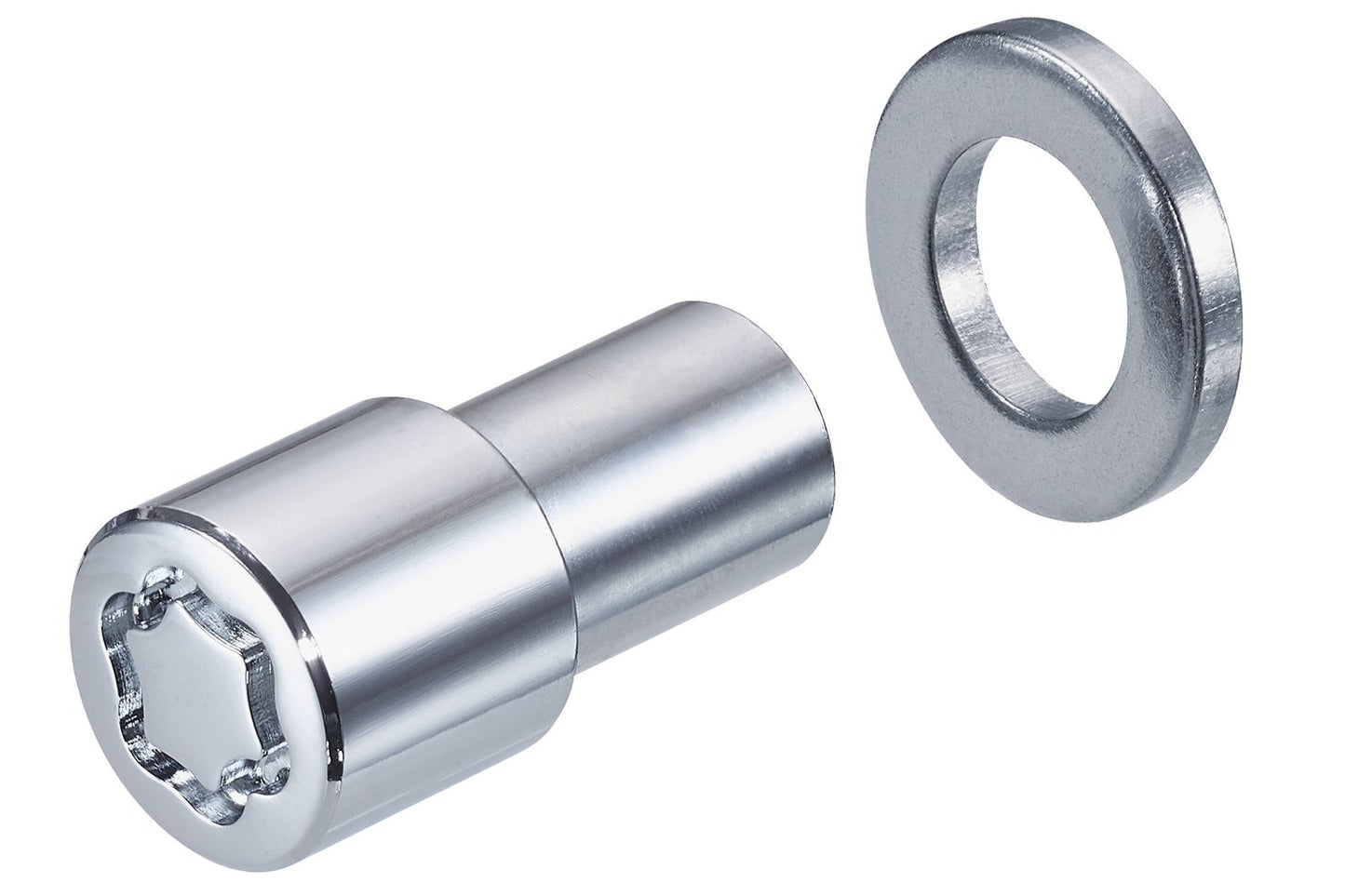 4 ECROUS ANTIVOL SU MCGARD 7/16X20/ PLAT/ LONG. 24/44.5MM/ Ø21MM