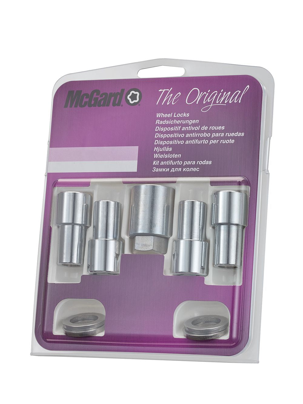 4 ECROUS ANTIVOL SU MCGARD M12X1.5/ PLAT/ LONG. 24/44.5MM/ Ø21MM