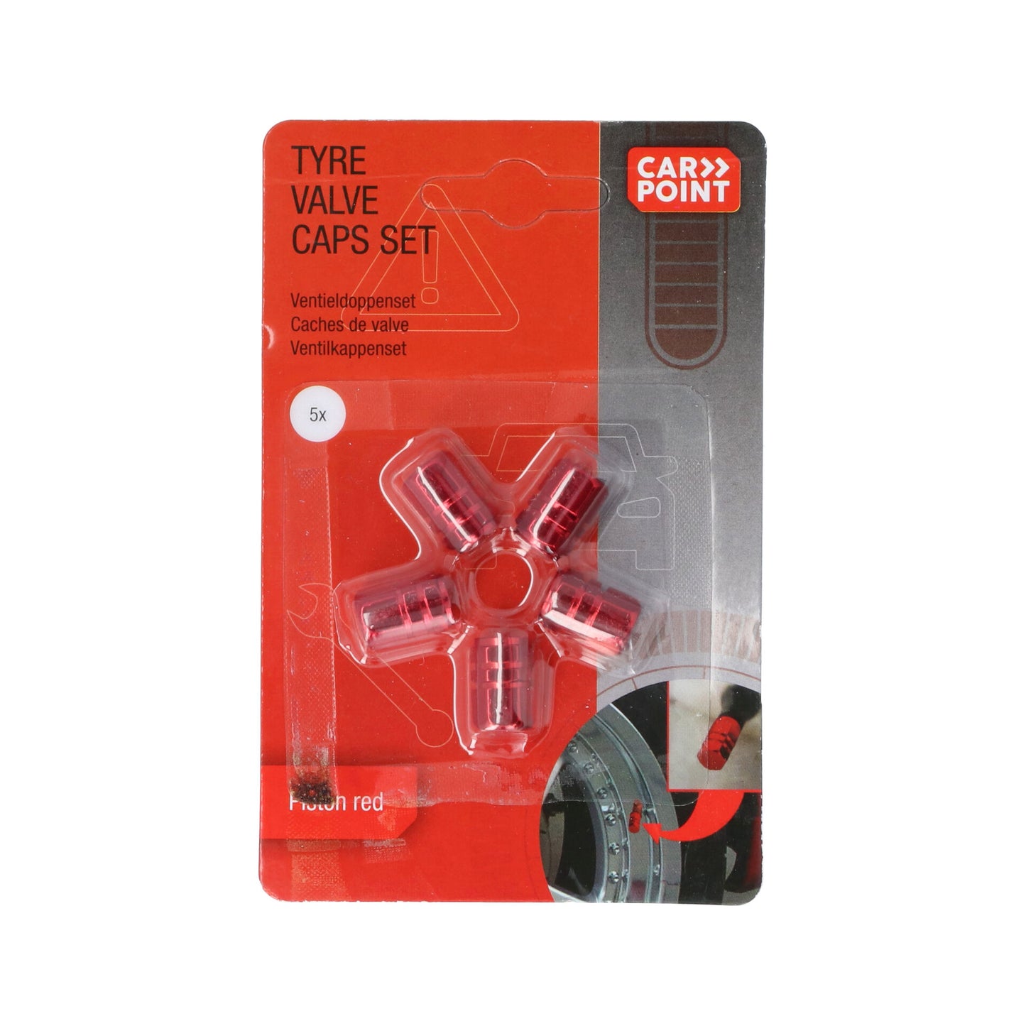 JEU DE 5 CAPUCHONS DE VALVES PISTON UNIVERSEL ROUGE