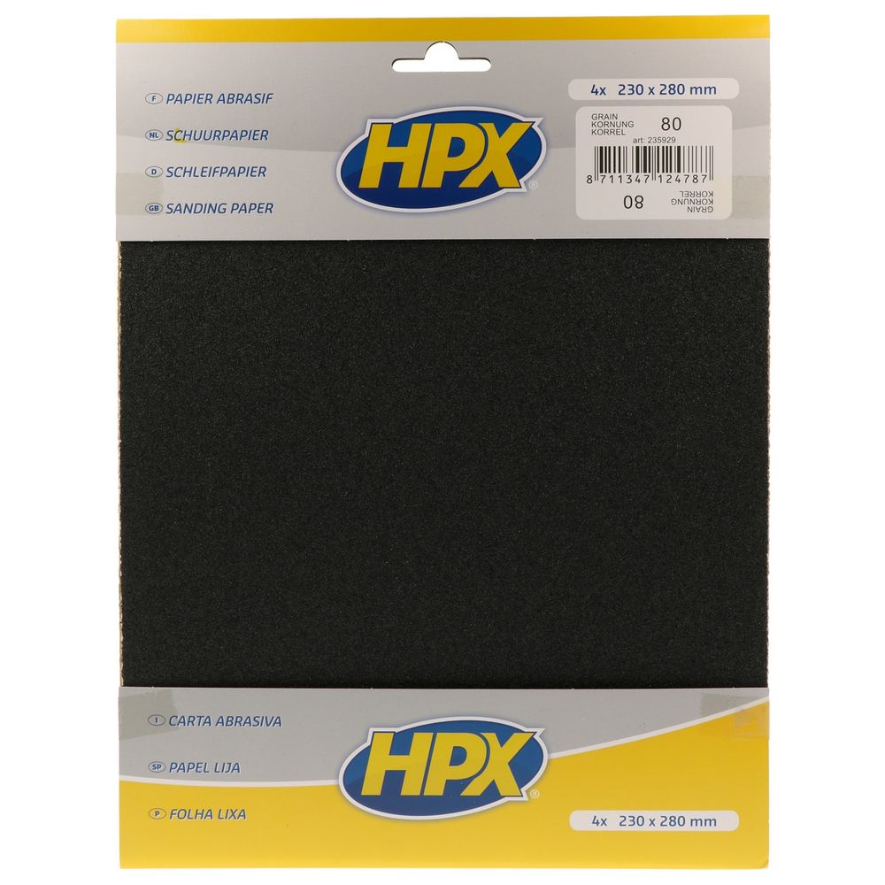 PAPIER ABRASIF P80 X 4 HPX