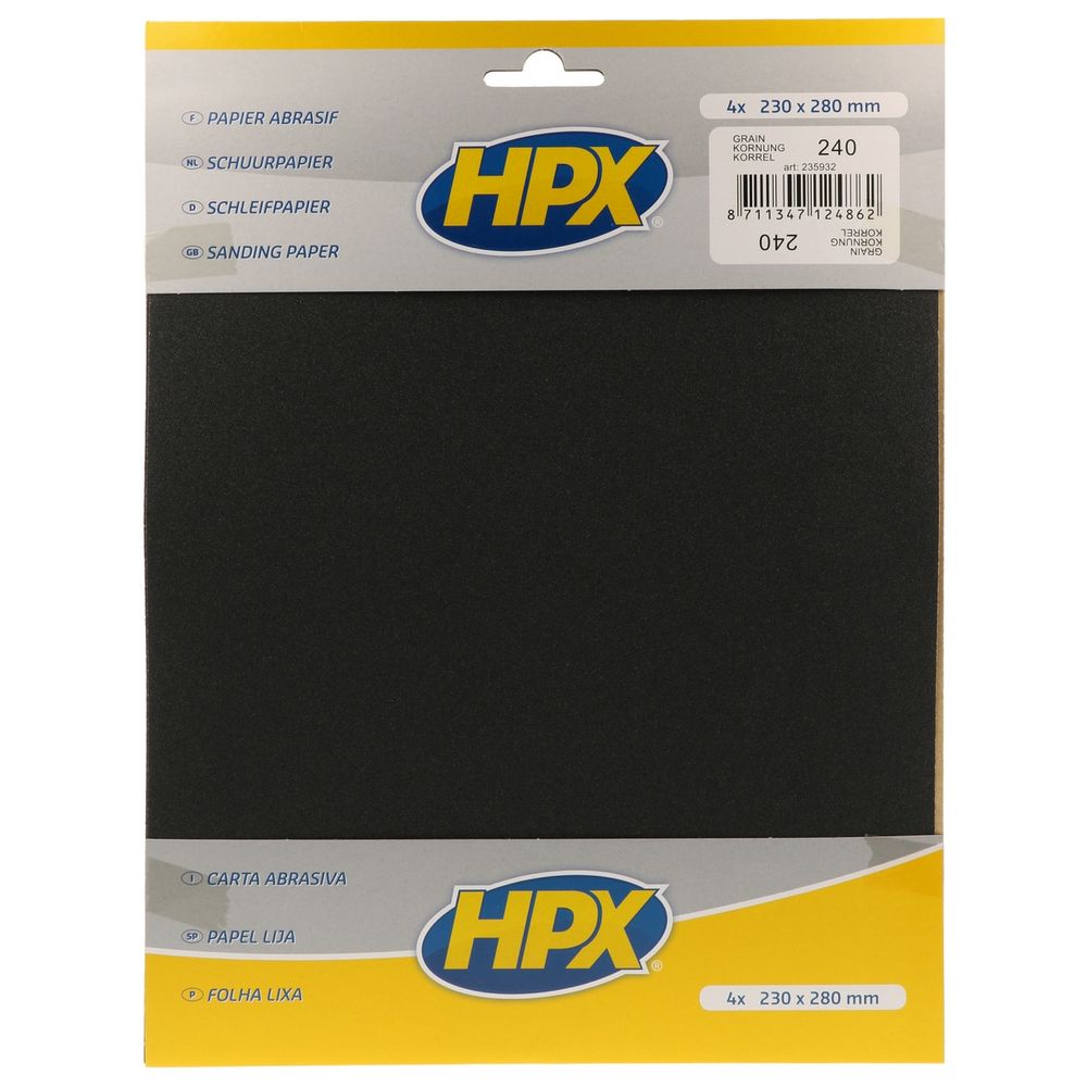 PAPIER ABRASIF P240 X 4 HPX