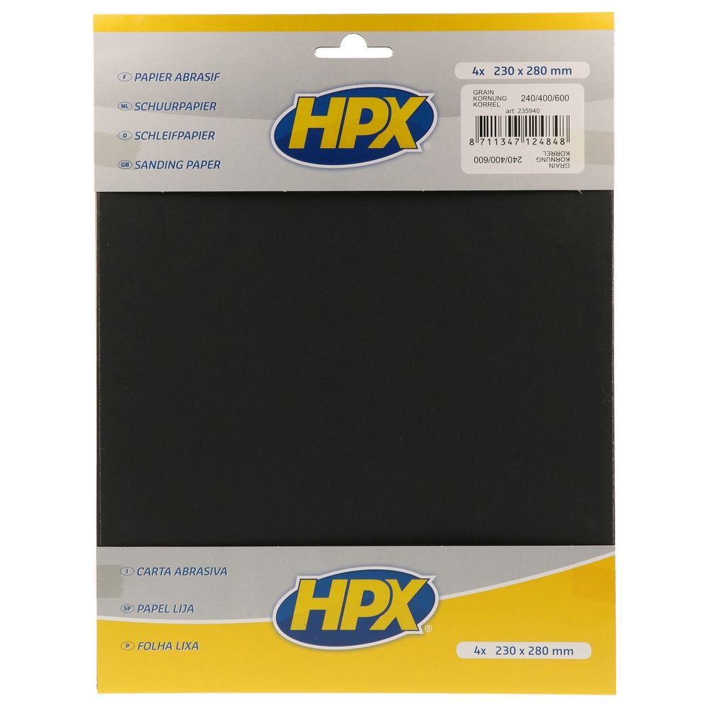 PAPIER ABRASIF P240 X 1/P400 X 2/P600 X 1 HPX