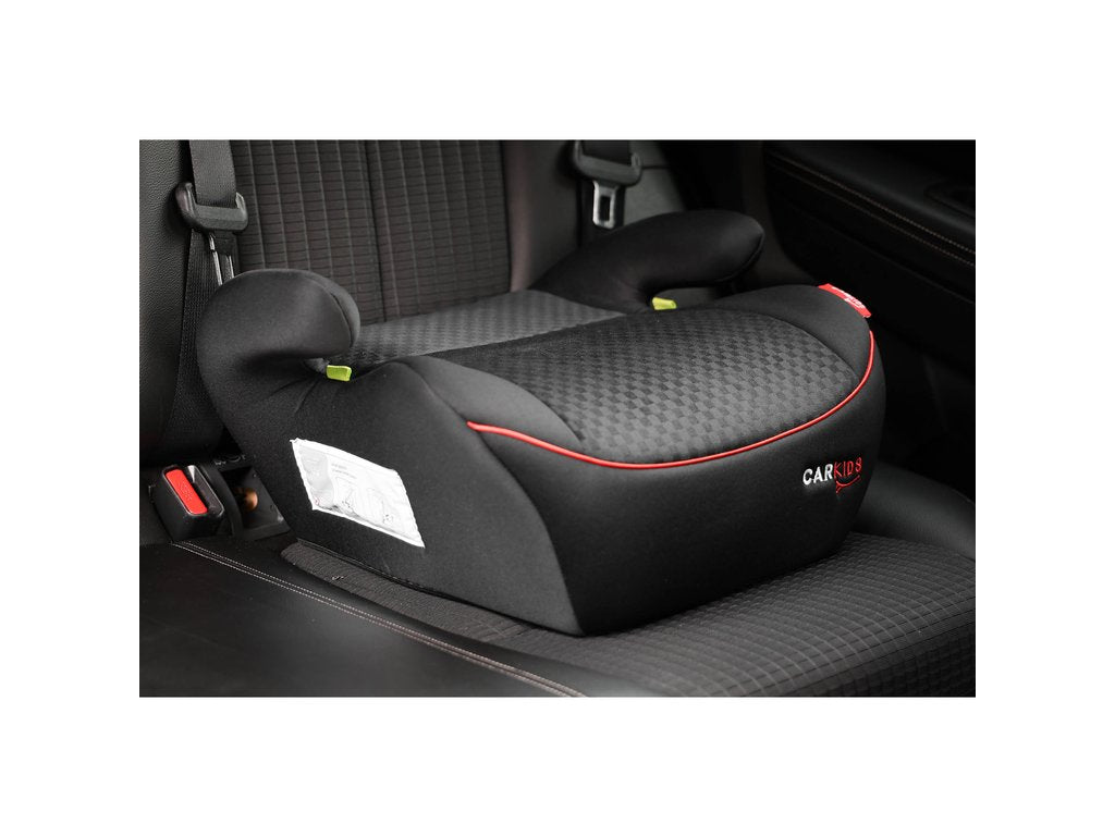 REHAUSSEUR BAS 125-150CM ISIZE R129 NOIR BANDE ROUGE CAR KIDS