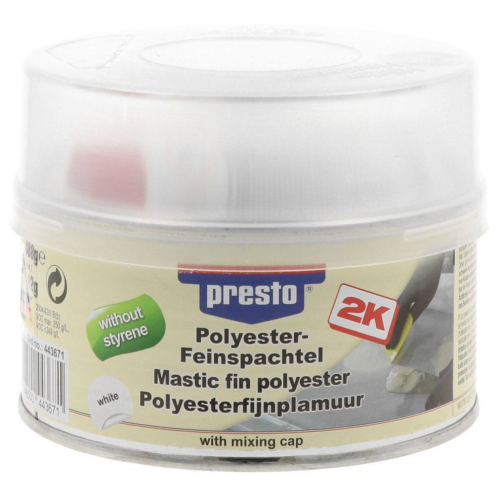 MASTIC FIN A BASE DE POLYESTER SANS STYRENE PRESTO 500 G
