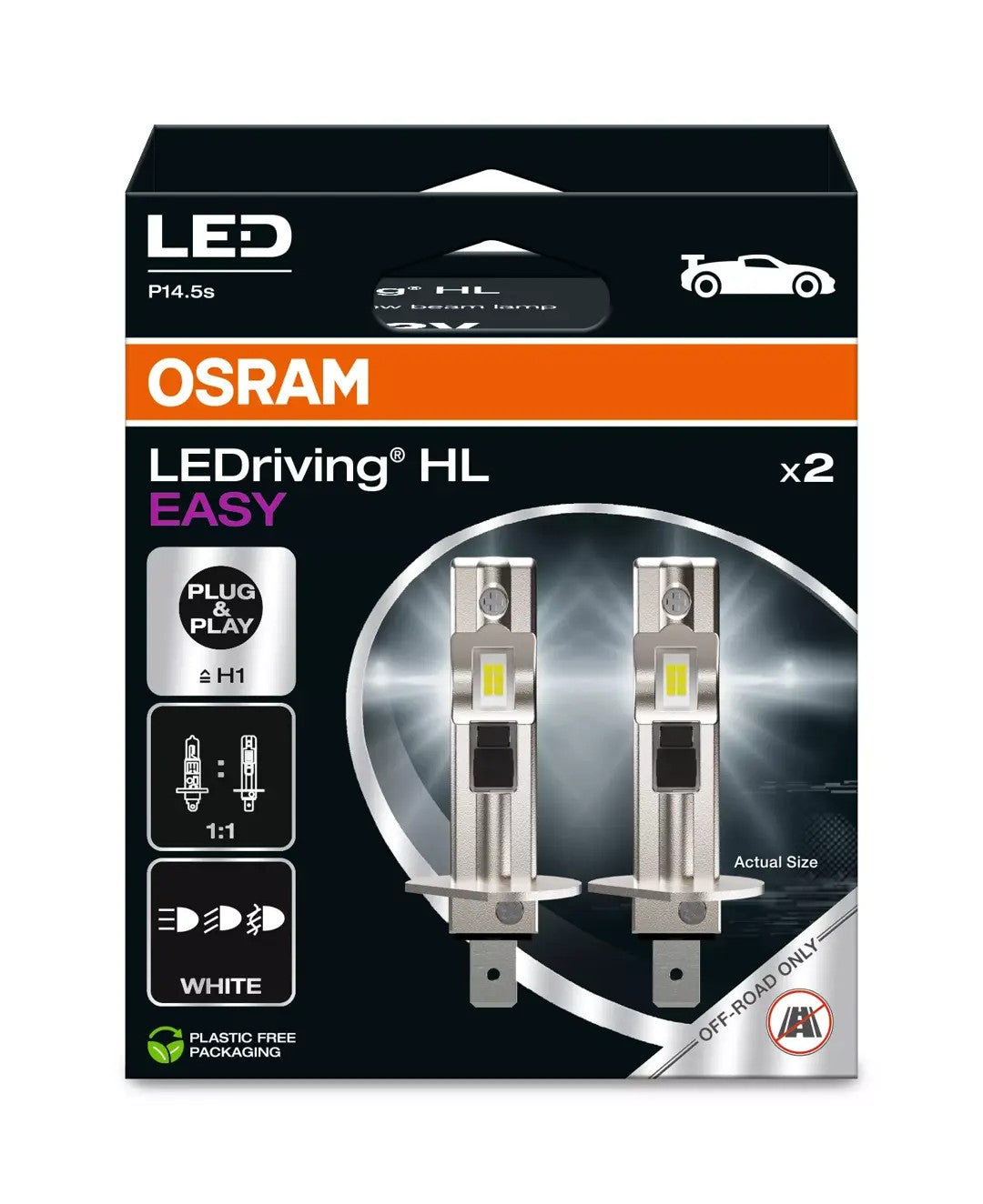 2 AMPOULES LEDRIVING HL EASY H1 ECO PACKAGING