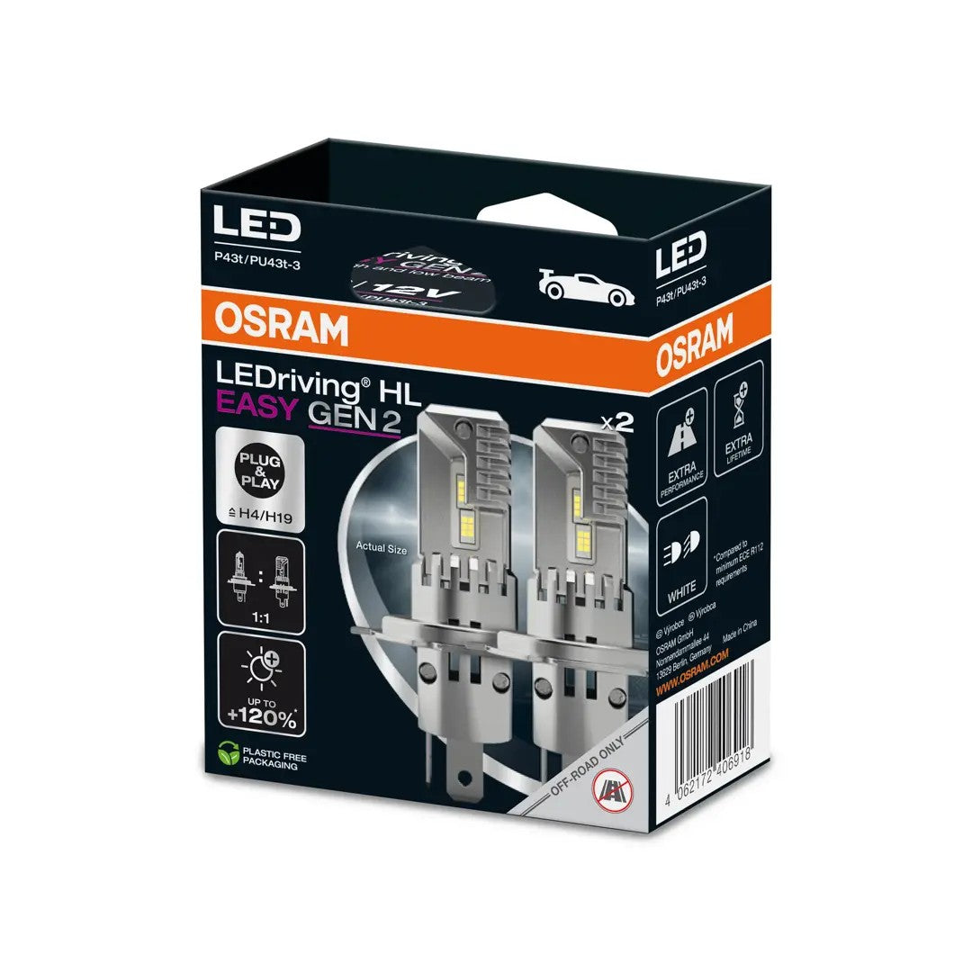 Kit 2 NIGHT BREAKER® LED SMART H4 bulbs - RECOM Osram 64193DWNBSM-2HB Kit 2 NIGHT BREAKER® LED SMART H4 bulbs - RECOM Osram 64193DWNBSM-2HB