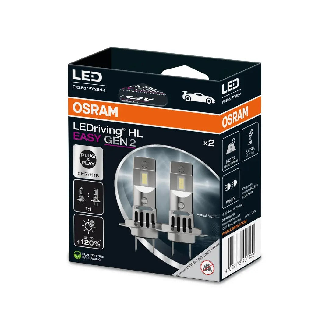 2 AMPOULES LEDRIVING HL EASY GEN2 H7/H18 ECO PACKAGING