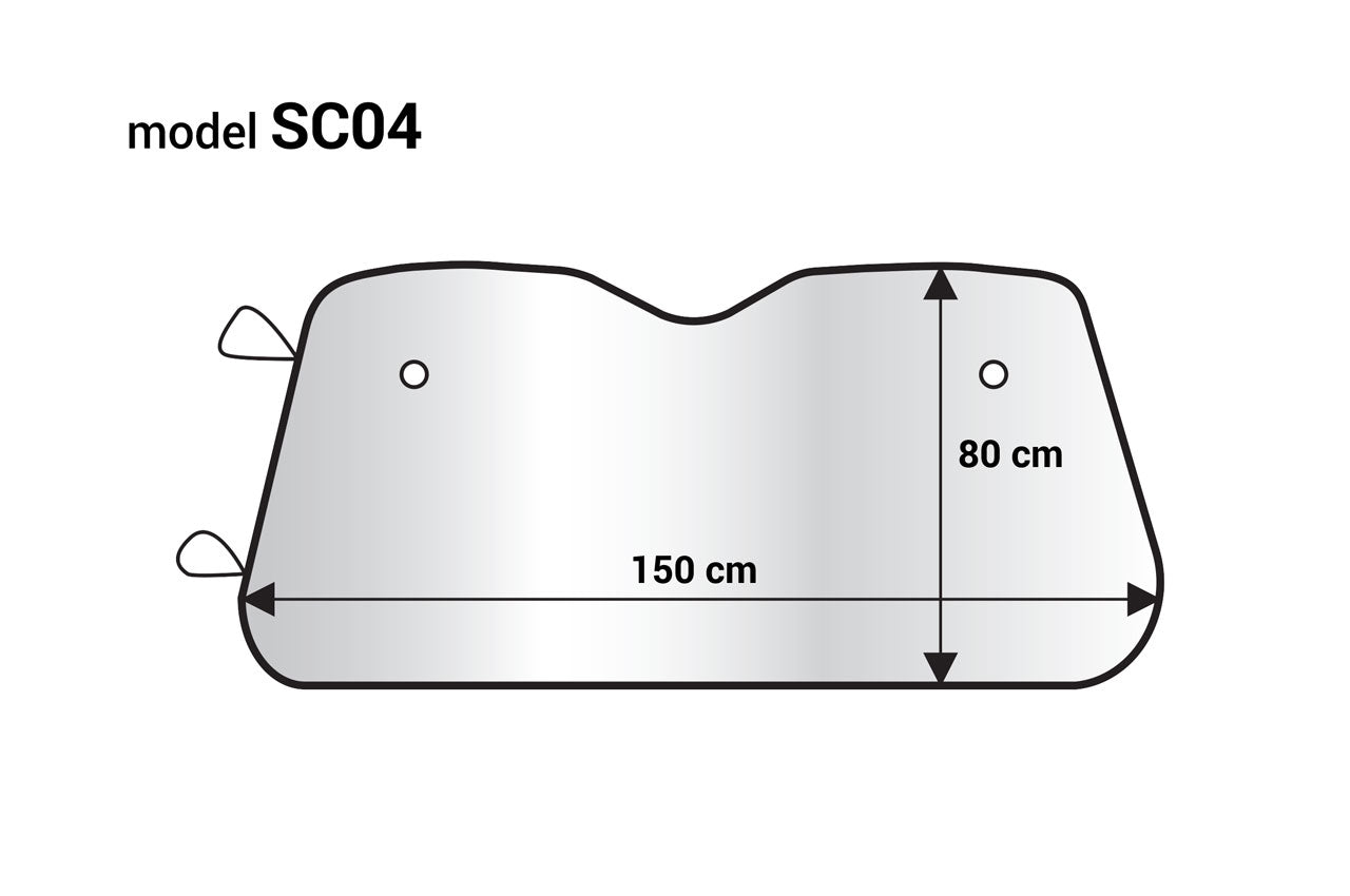 PARE-SOLEIL SOUPLE EN MOUSSE PE 150X80CM AVEC VENTOUSES