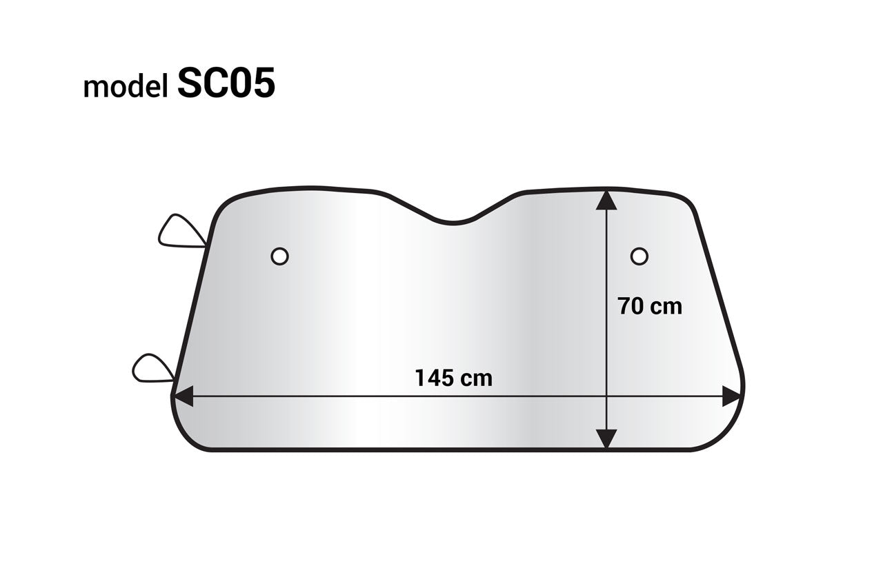 PARE-SOLEIL SOUPLE 145X70CM AVEC VENTOUSES