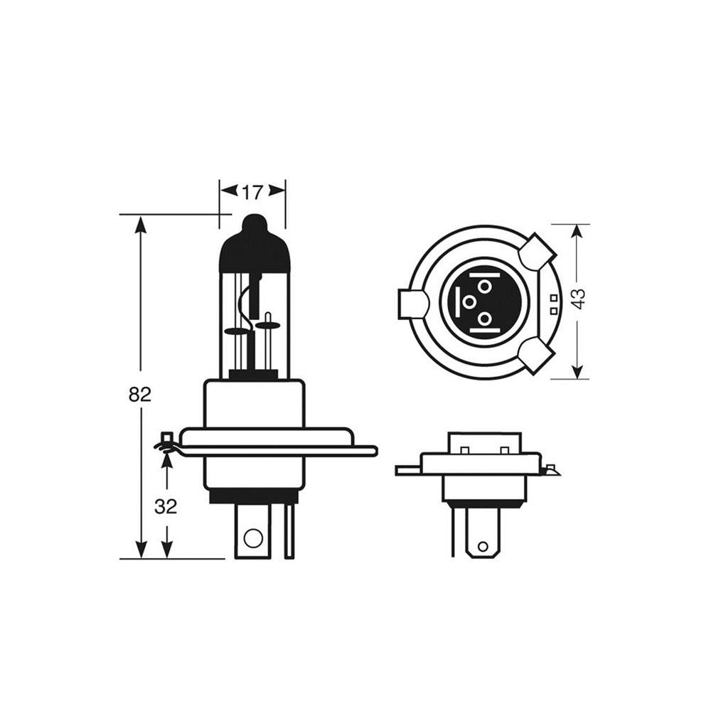 1 AMPOULE 12V H4 P43T 60/55W (BLISTER DE 1) RING
