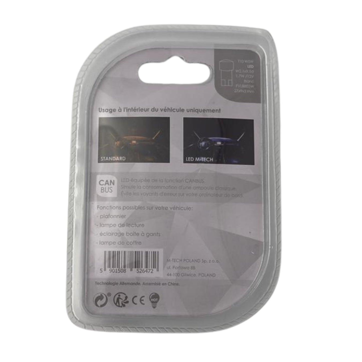 AMPOULES LED X 2 CANBUS - W5W/ T10 1,7W 6000K