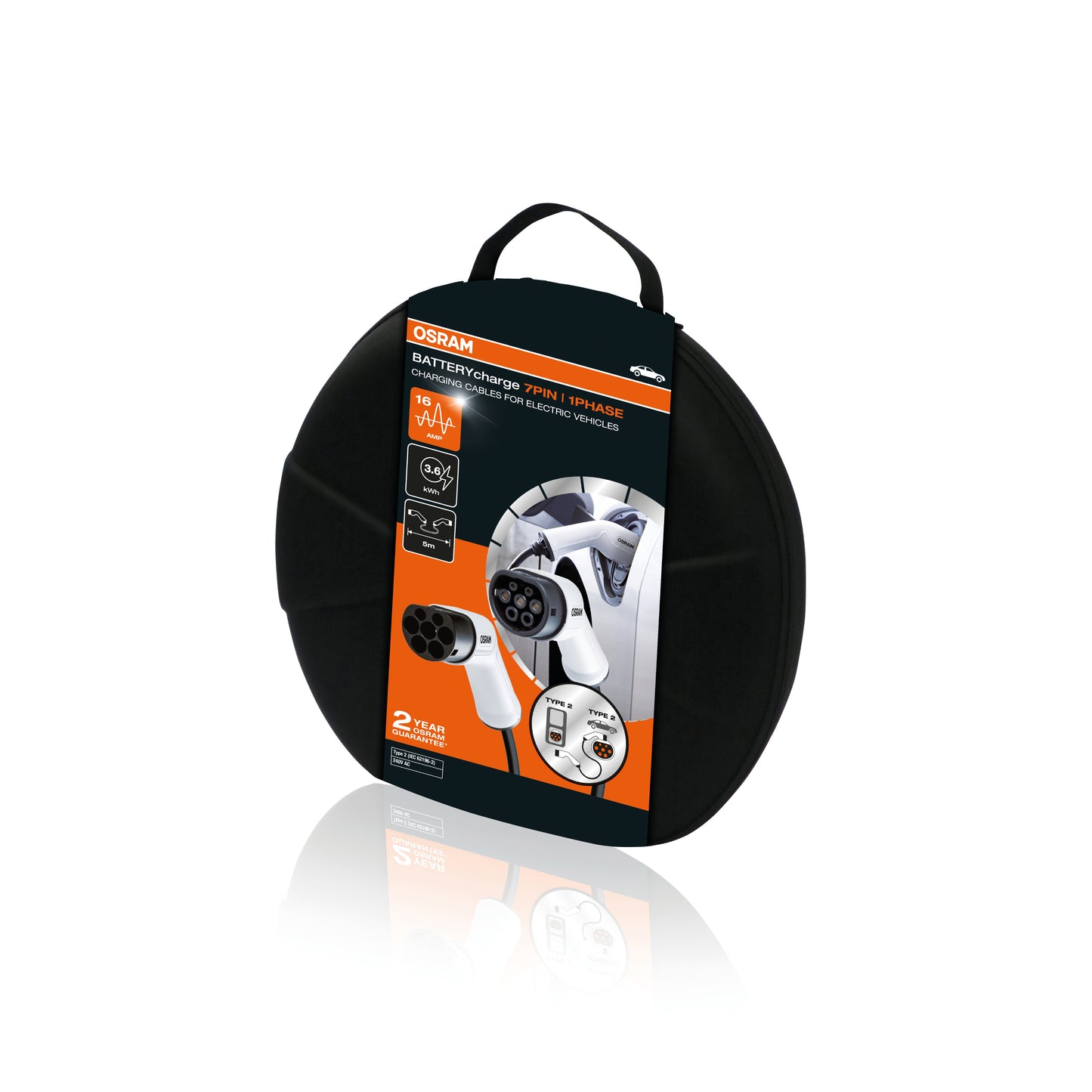 CABLE DE CHARGE VEHICULE ELECTRIQUE 7 BROCHES 16A, TYPE2  > TYPE 2 3,3kW 5M 1 PHASE