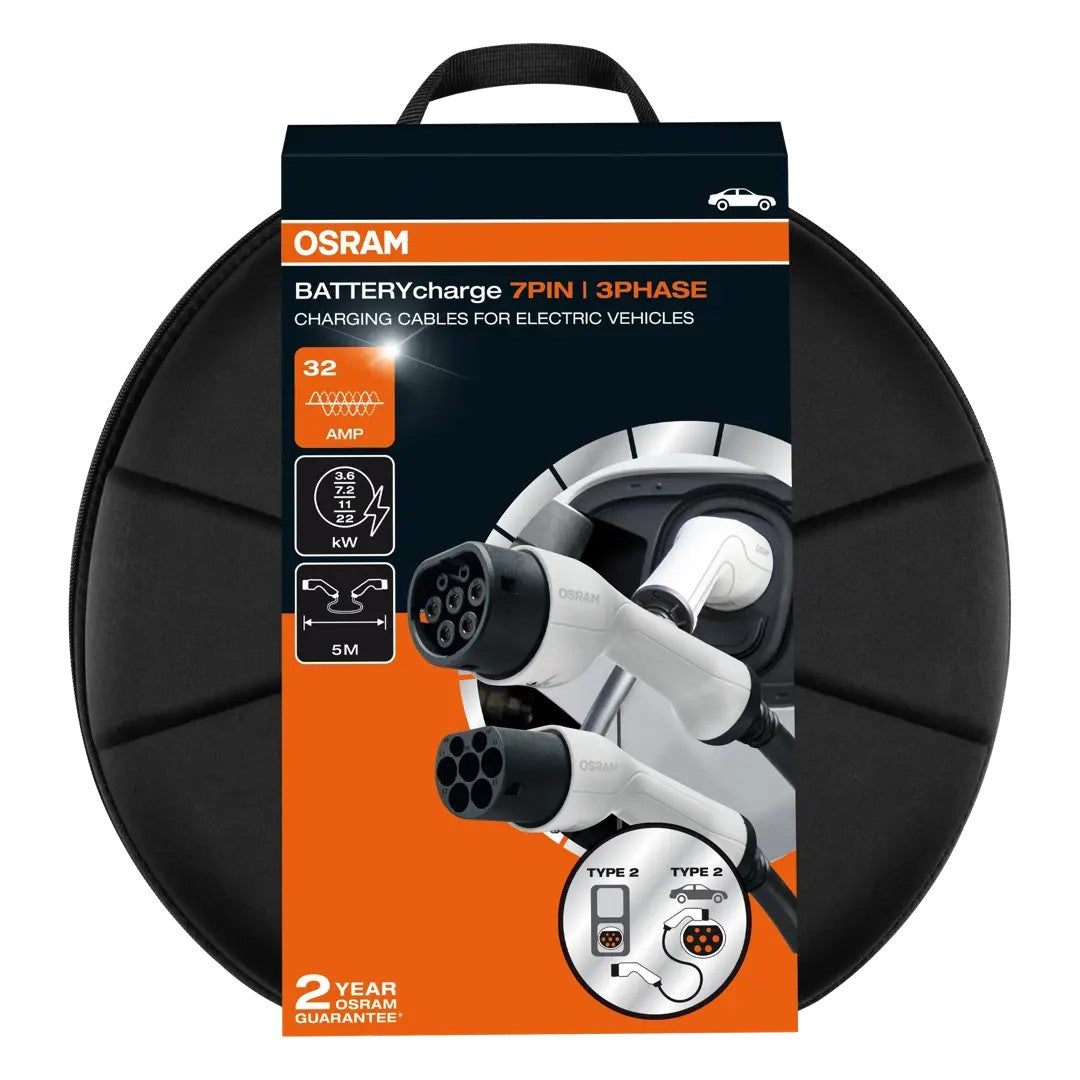 CABLE DE CHARGE VEHICULE ELECTRIQUE 7 BROCHES 32A, TYPE2  > TYPE 2 3,3kW 5M 3 PHASE