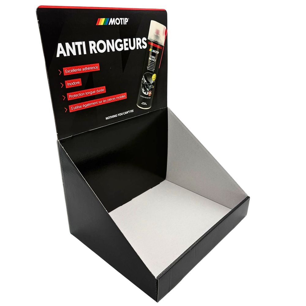 PRESENTOIR DE COMPTOIR 12 AEROSOLS ANTI-RONGEUR 500ML MOTIP