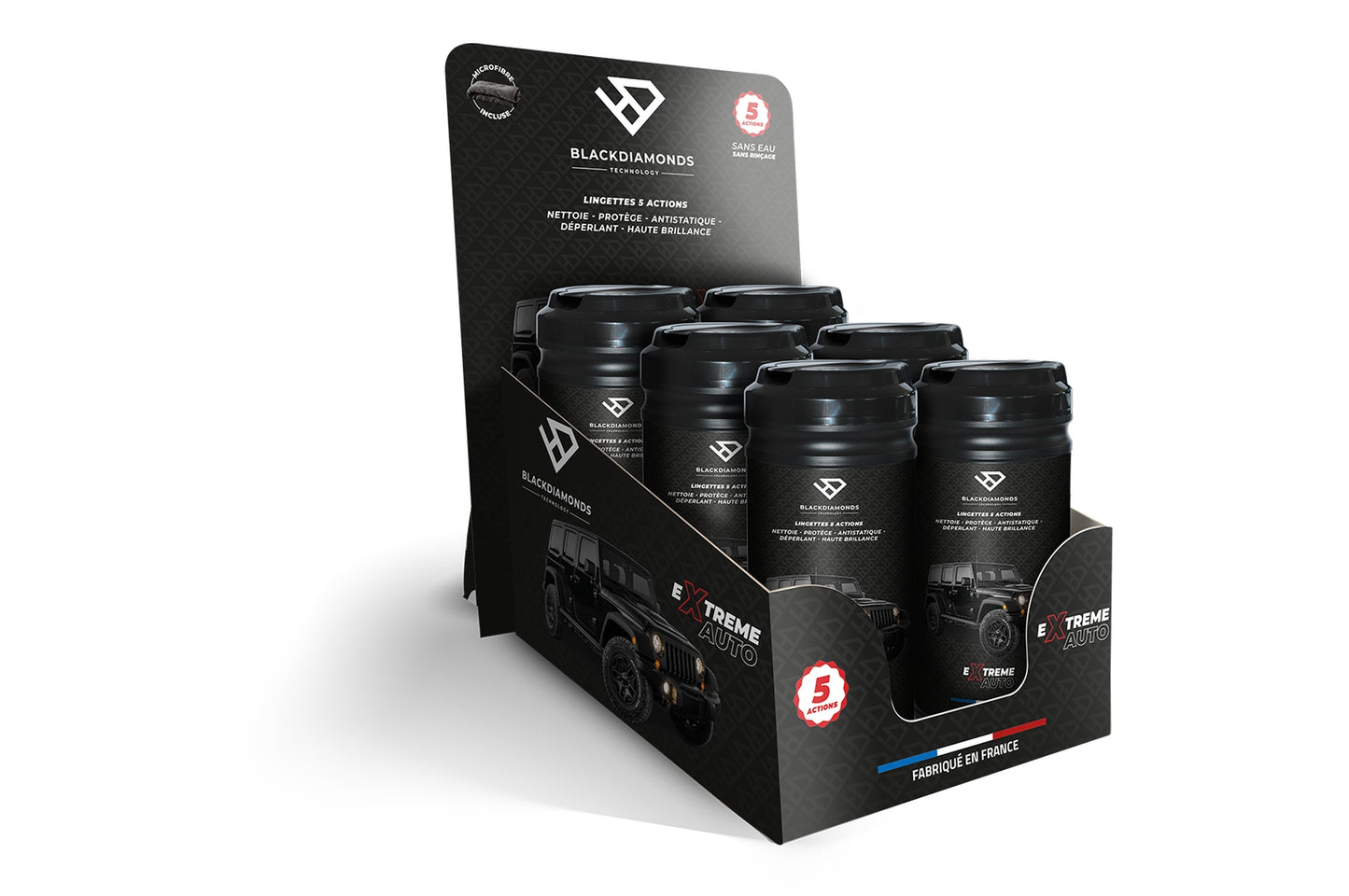 PACK PRESENTOIR DE COMPTOIR + 12 POTS LINGETTES BLACK DIAMONDS