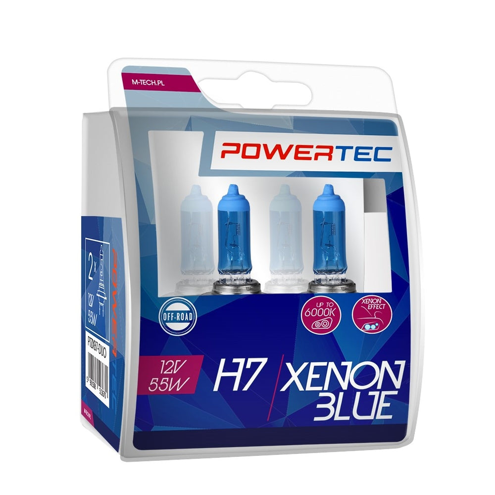 AMPOULES HALOGENES H7 PX26D 12V 55W XENON BLUE (BLISTER) X2 MTECH